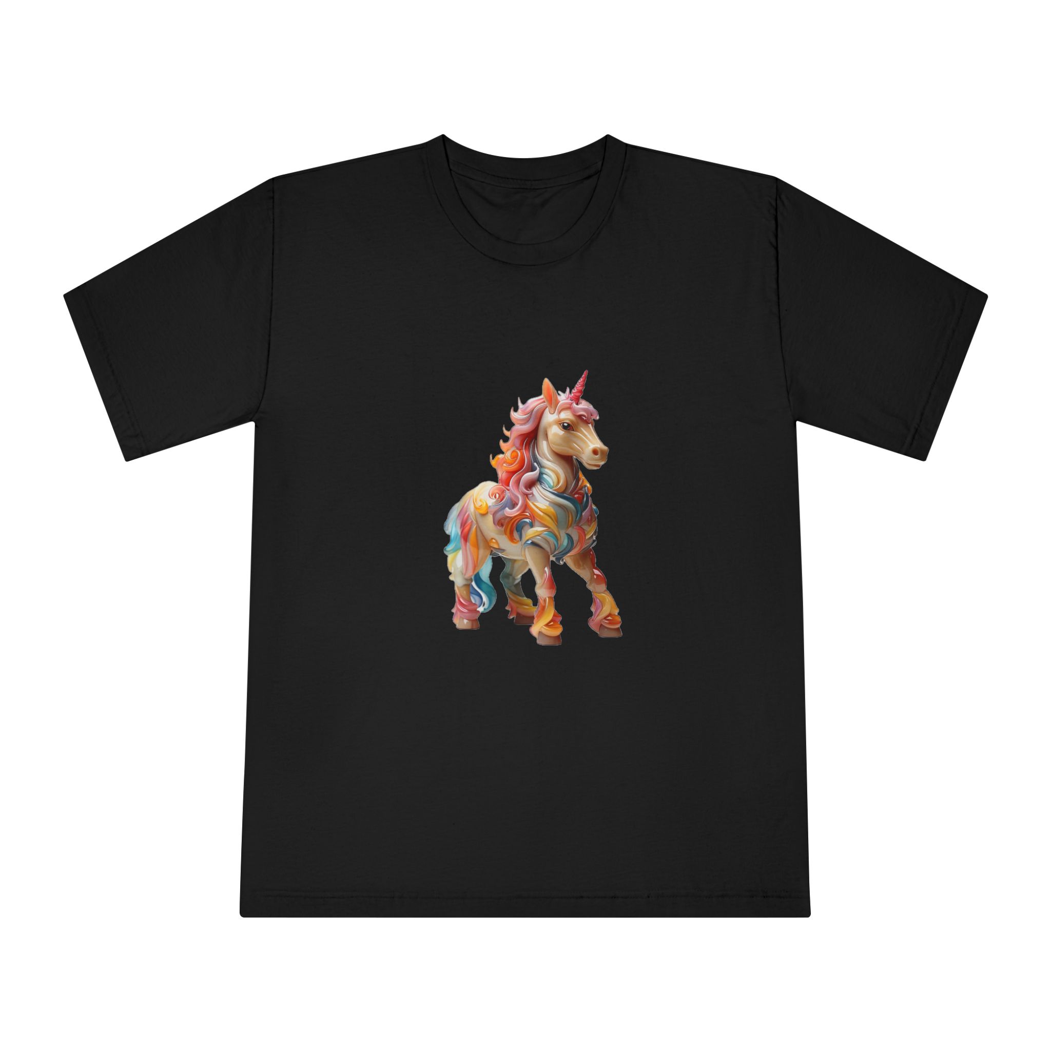 Colorful 3d Mythical Unicorn (1) Copy Unisex Classic Crewneck T Shirt - Image 5