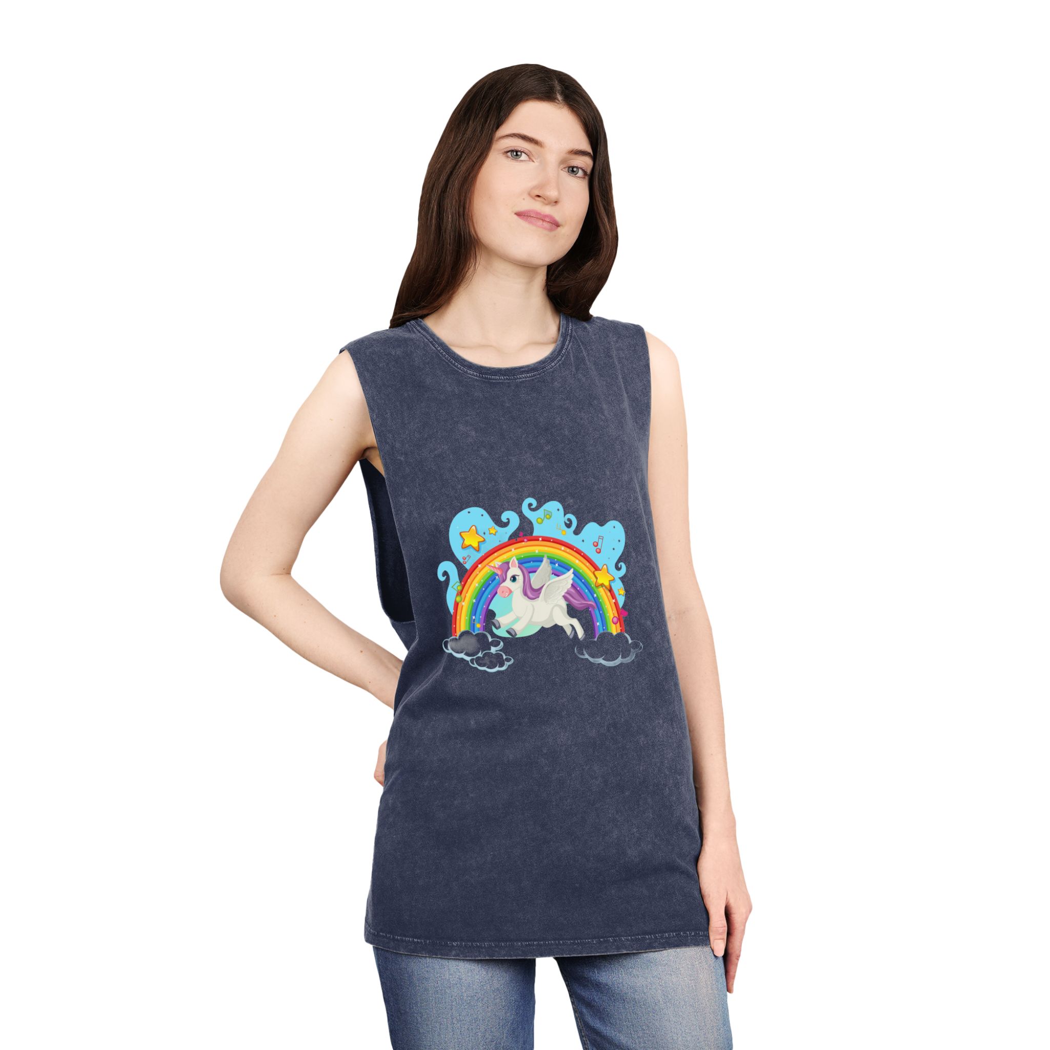 Unicorn V2 Unisex Stonewash Tank Top - Image 16