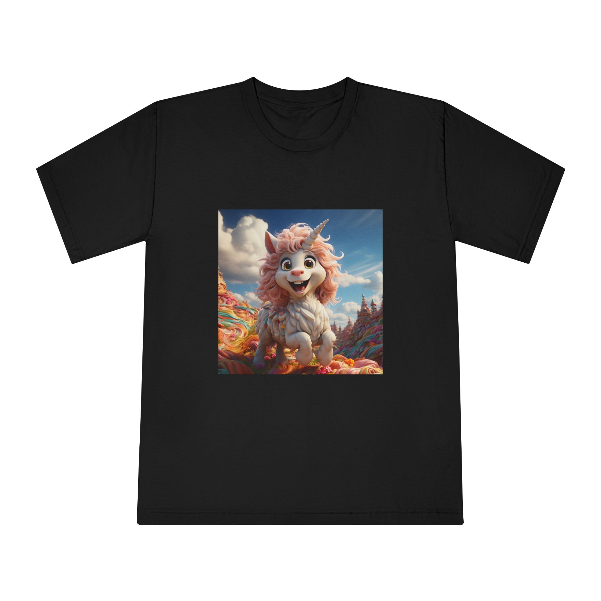There Is Cartoon Unicorn That Is Standing Field Candy Generative Ai Unisex Classic Crewneck T Shirt - Image 5