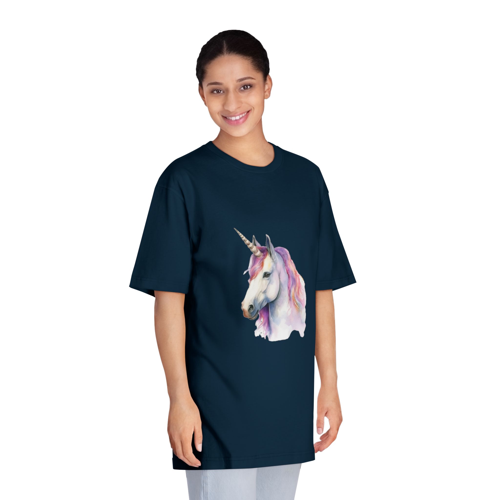 Unicorn With Purple Mane Pink Tail Unisex Classic Crewneck T Shirt - Image 19