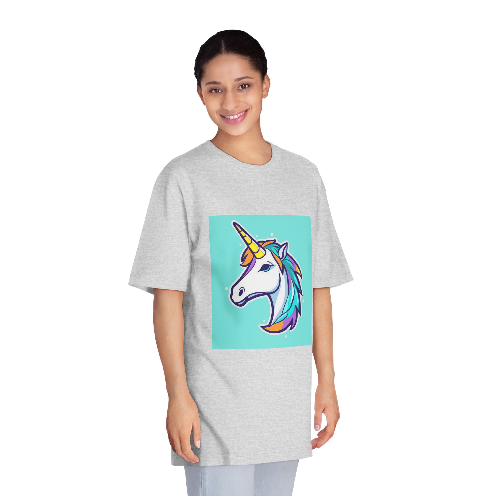 Cartoon Unicorn Head Vector With Maximum 16 Colors I 3 Unisex Classic Crewneck T Shirt - Image 15