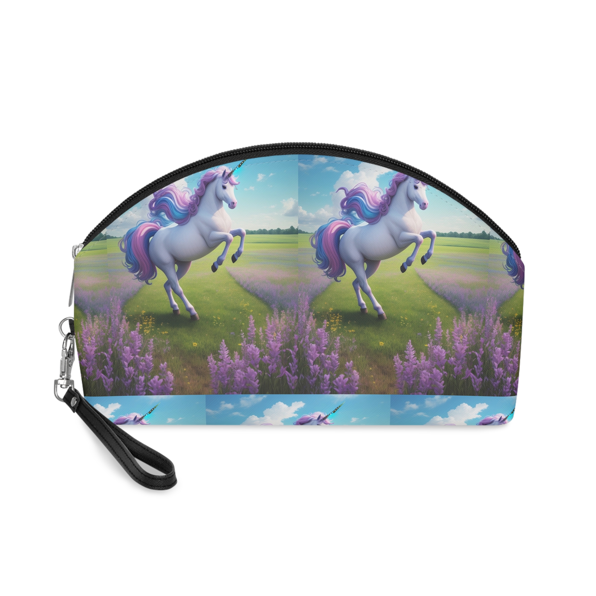 Beautiful Unicorn Running Magical Meadow Unicorn Background Images Whimsical Unicorn (48) Makeup Bag