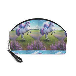 Beautiful Unicorn Running Magical Meadow Unicorn Background Images Whimsical Unicorn (24) Makeup Bag