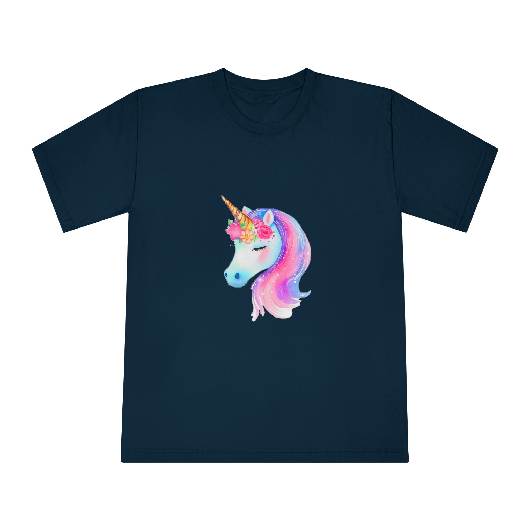 Cute Unicorn Watercolor Hand Painted 01 Unisex Classic Crewneck T Shirt - Image 17