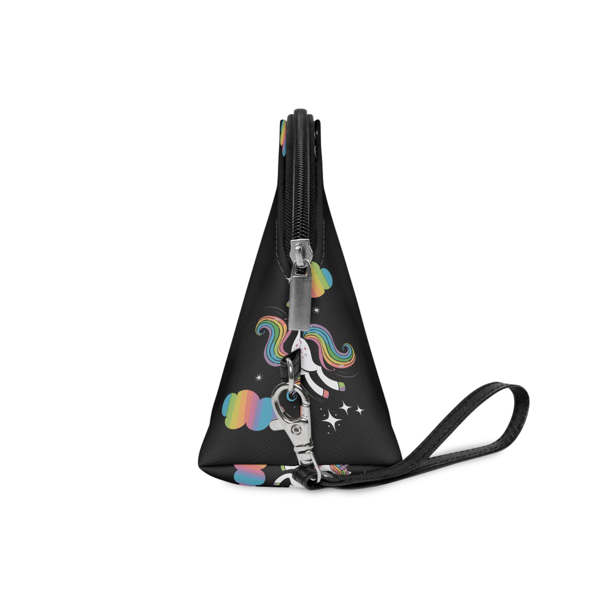 Rainbow With Rainbow It Words Unicorn Bottom Makeup Bag - Image 3