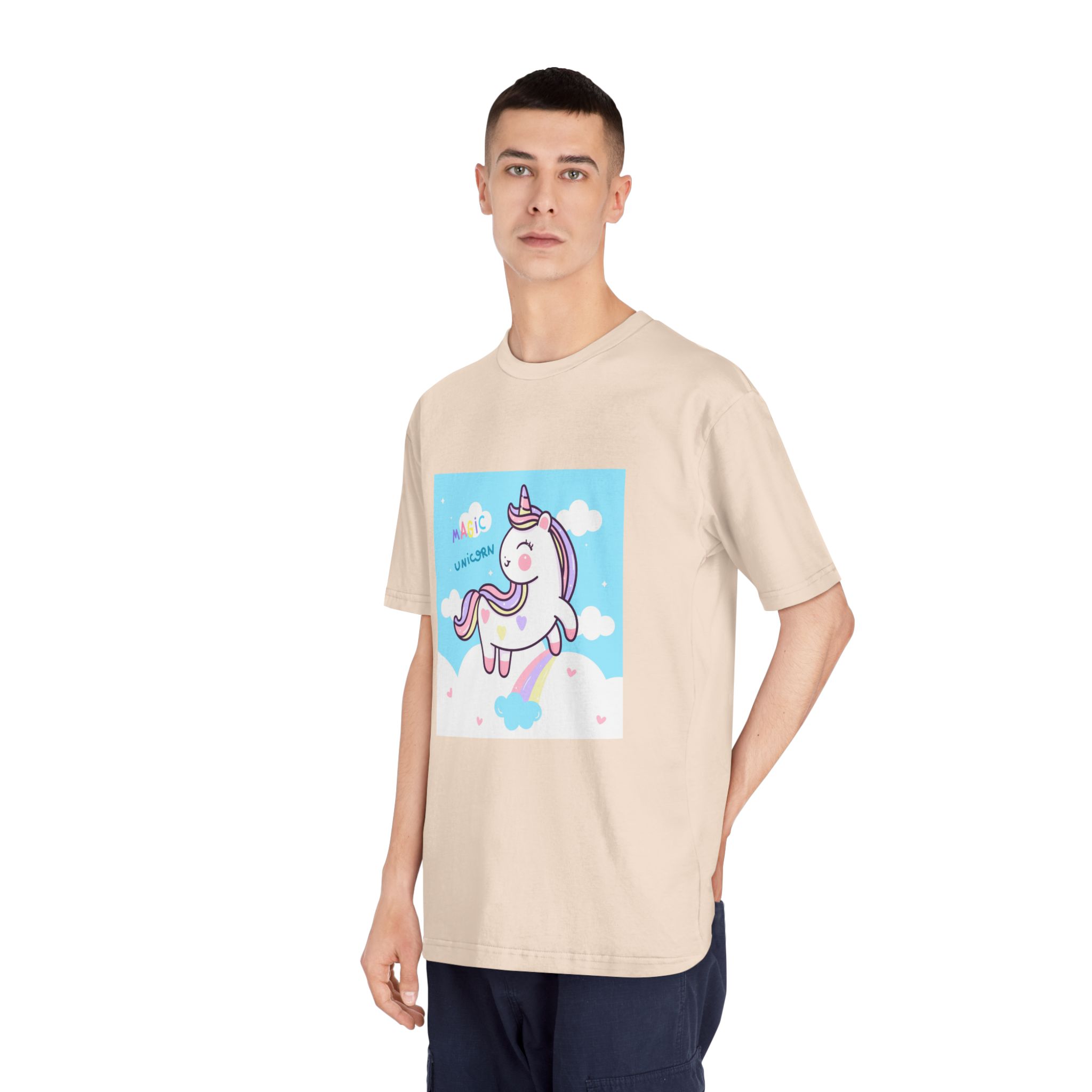 Unicorn Fly With Rainbow Kawaii Animal Unisex Classic Crewneck T Shirt - Image 12