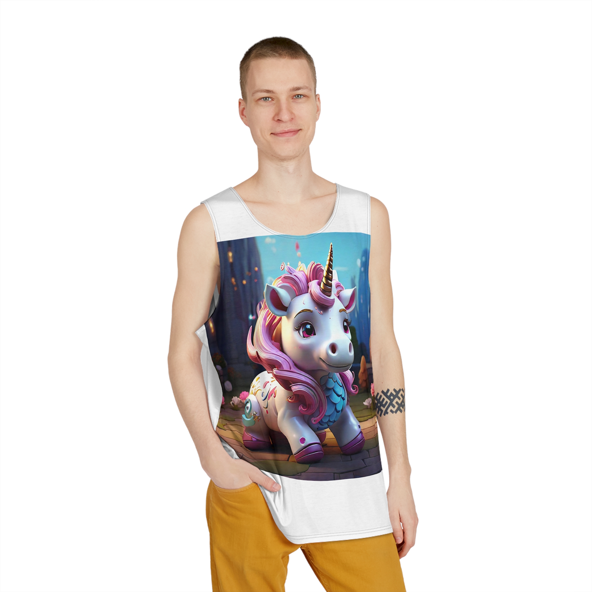 Animated Unicorn Children Generated By Ai (10) Mens Tank Aop - Image 3