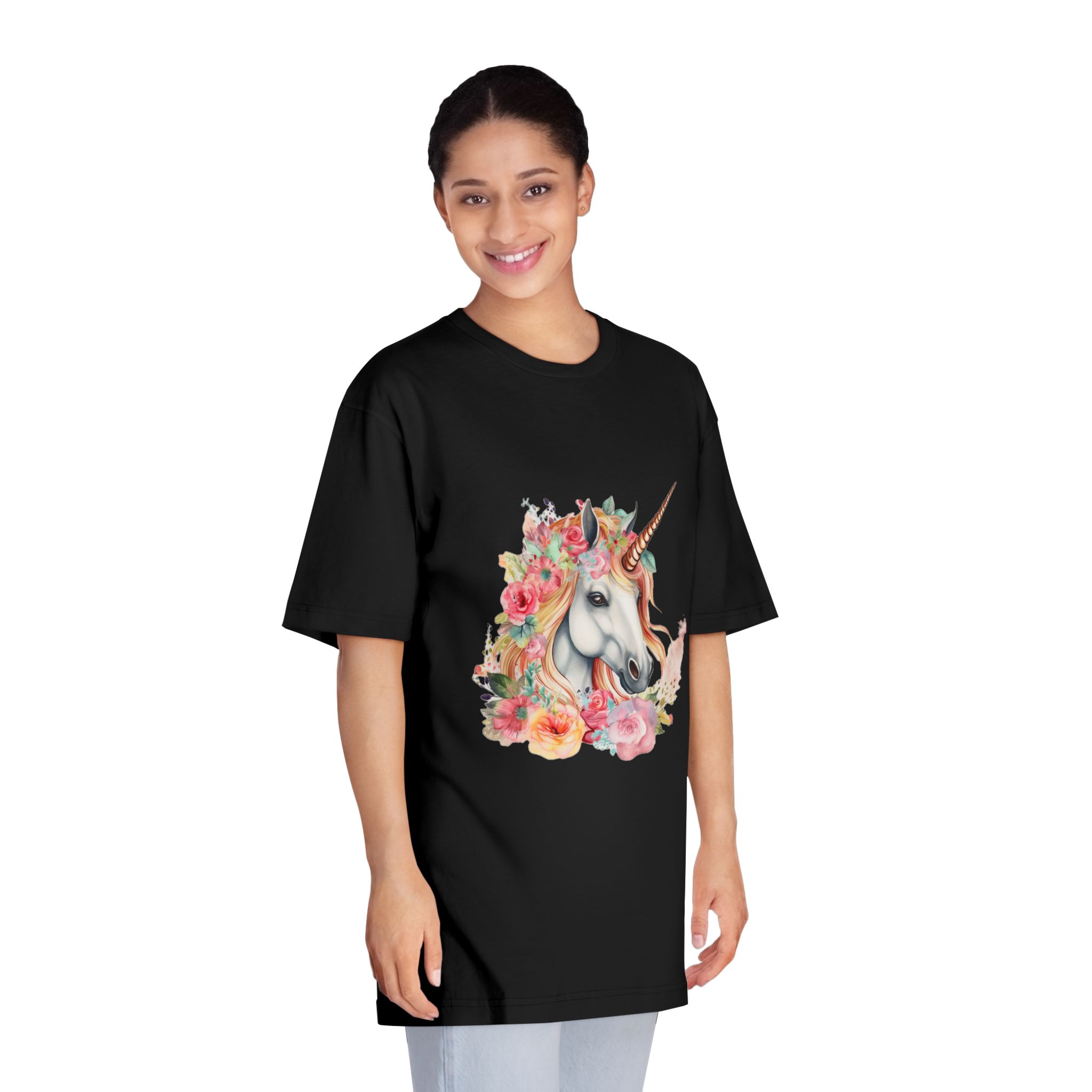 Unicorn With Flower Crown It (1) Unisex Classic Crewneck T Shirt - Image 7