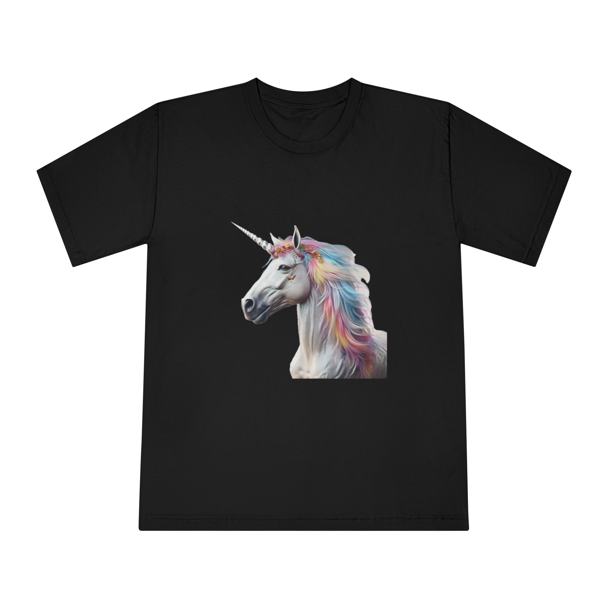 Colorful 3d Mythical Unicorn (3) Unisex Classic Crewneck T Shirt - Image 5