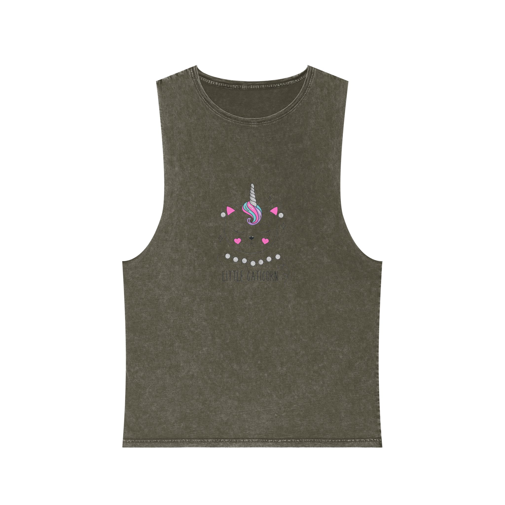Little Caticorn Copia Unisex Stonewash Tank Top - Image 5