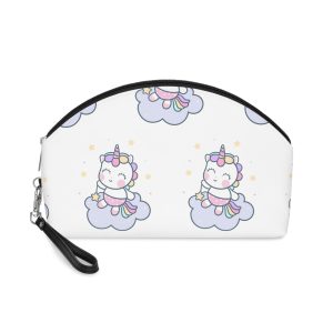 Hand Drawn Kawaii Unicorn Vector Cloud Makeup Bag