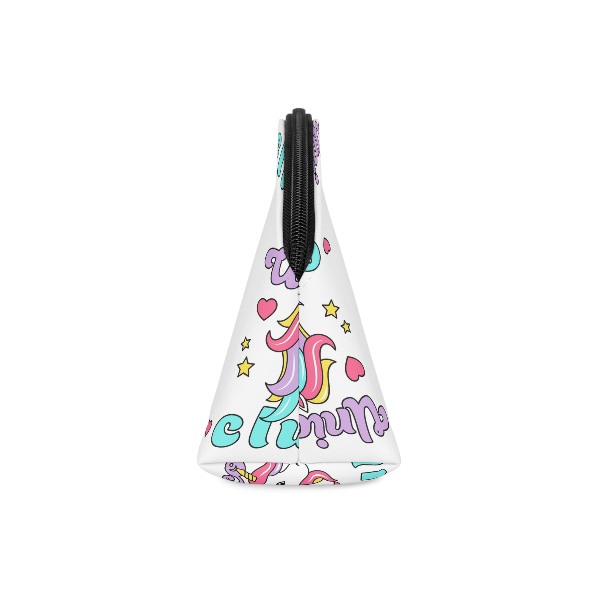 Unicorn Club Text With Colorful Hair Unicorn Makeup Bag - Image 4