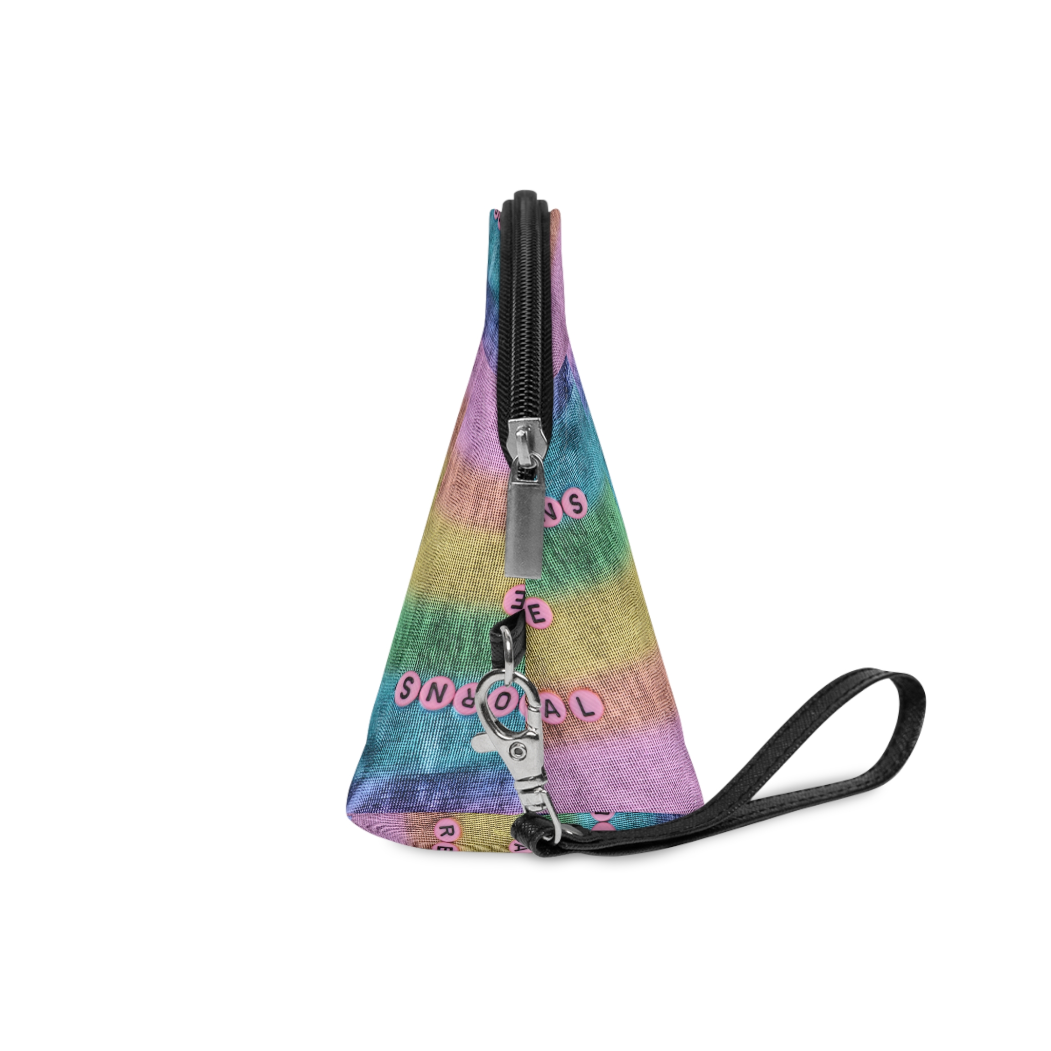 Pink Unicorns Are Real Beads Message Typography Makeup Bag - Image 3