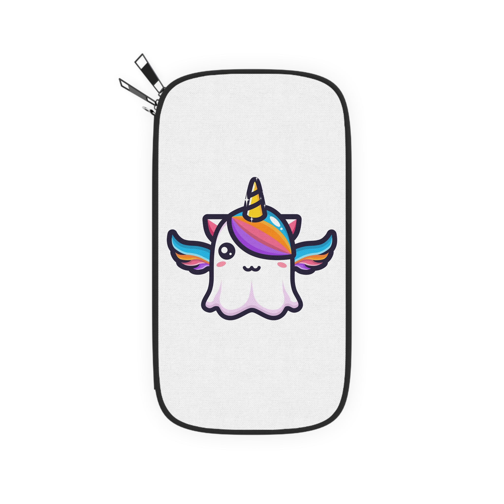 Cute Unicorn Ghost Character Design Passport Wallet - Image 2