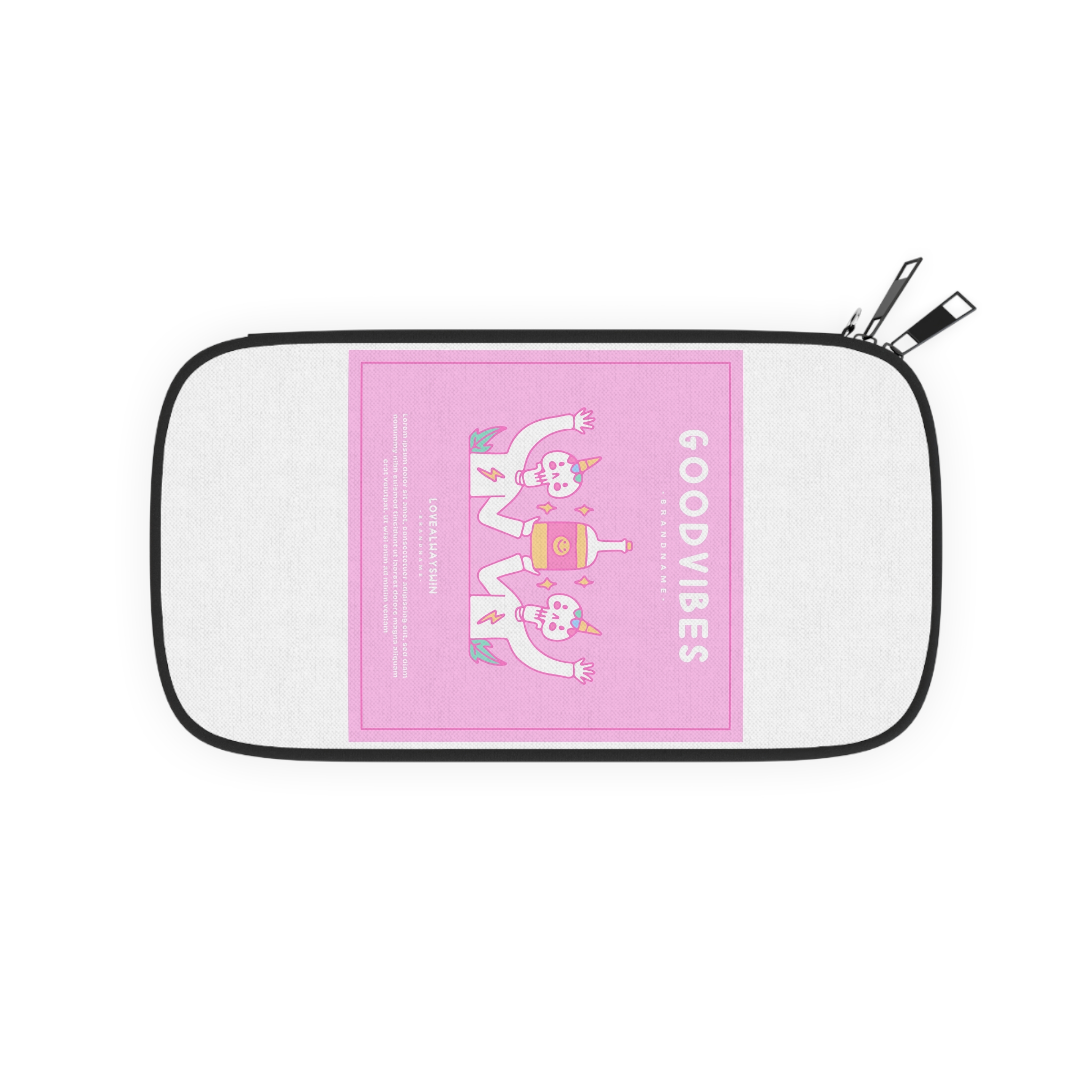 Cute Unicorn Skulls Holding Beer Bottle Illustration T Shirt Poster Passport Wallet