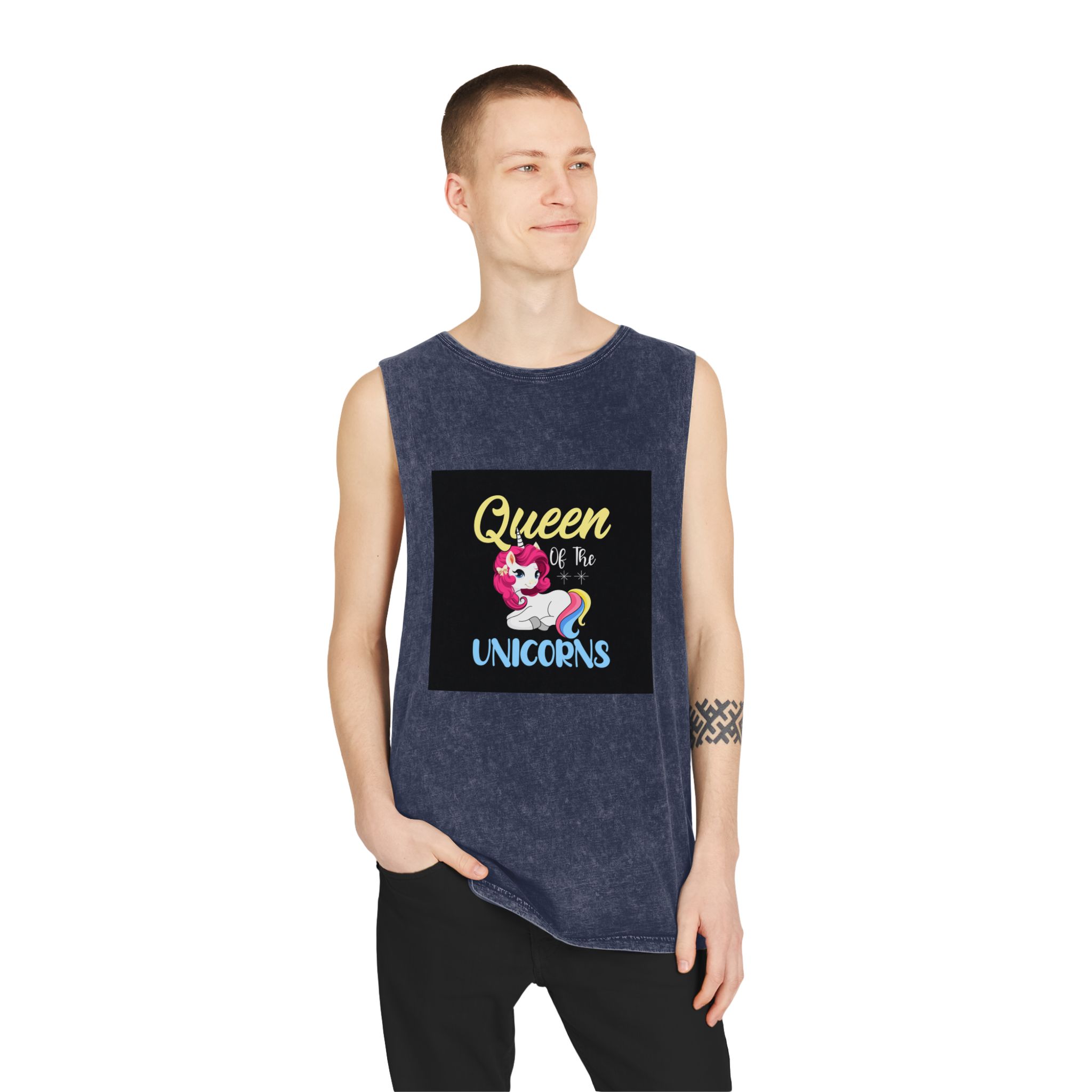 Unicorn 19 Unisex Stonewash Tank Top - Image 15