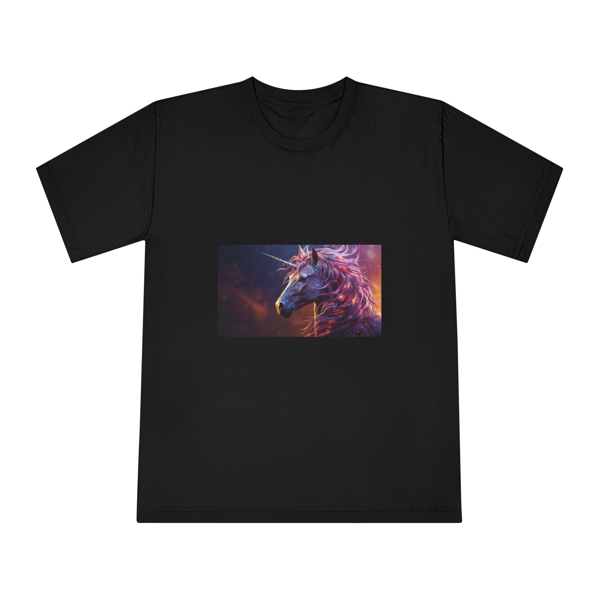 Pink 3d Mythical Unicorn With Lights Mane (1) Unisex Classic Crewneck T Shirt - Image 5