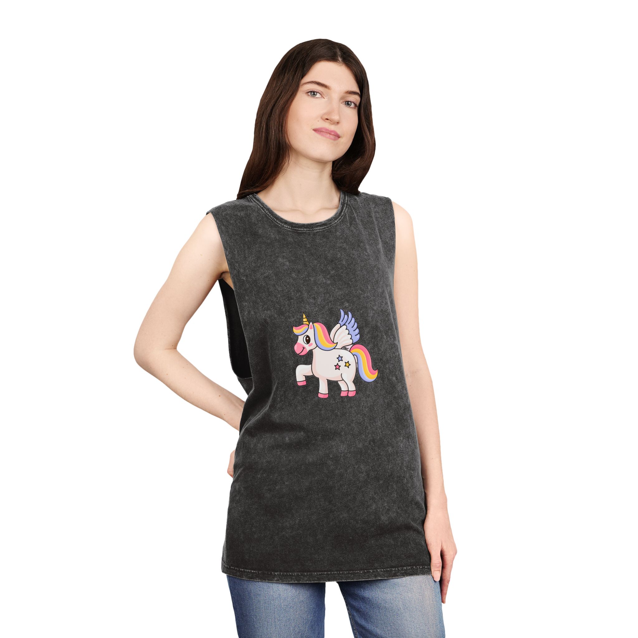 Unicorn V455 Unisex Stonewash Tank Top - Image 4