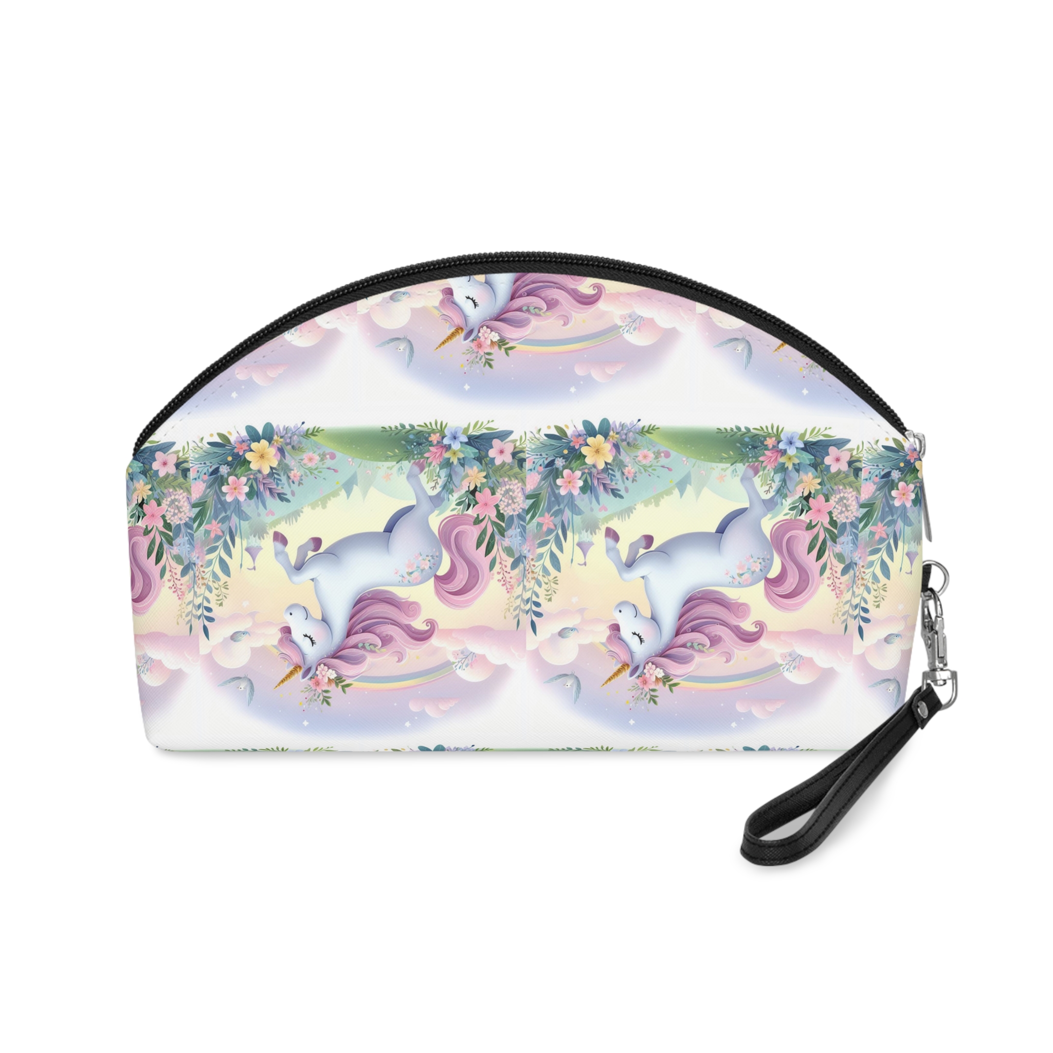 Beautiful Unicorn Running Magical Meadow Unicorn Background Images Whimsical Unicorn (11) Makeup Bag - Image 2