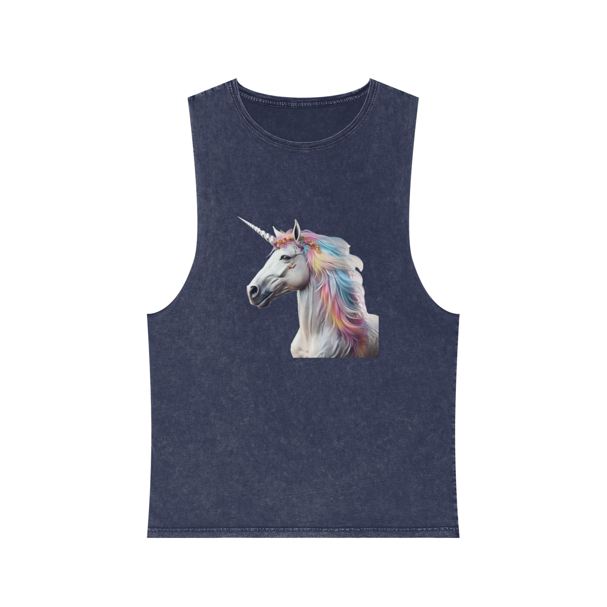 Colorful 3d Mythical Unicorn (3) Unisex Stonewash Tank Top - Image 13