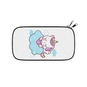 Cute Unicorn Pegasus Cartoon Sleep Holding Heart Cloud Kawaii Animal Passport Wallet