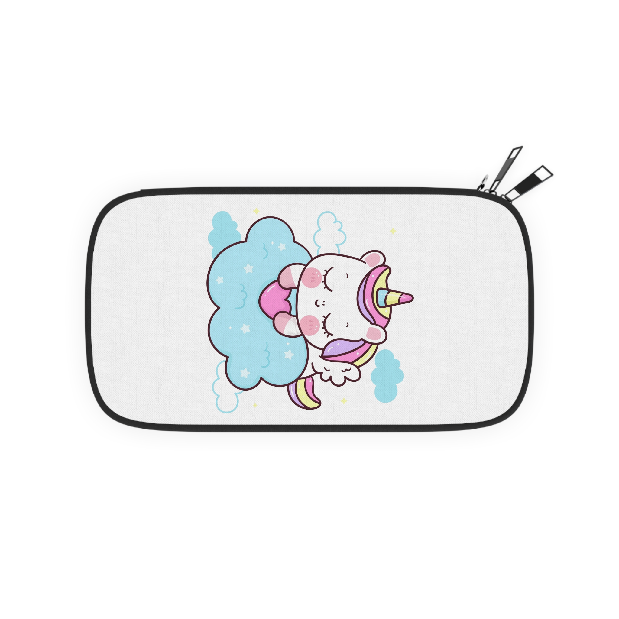 Cute Unicorn Pegasus Cartoon Sleep Holding Heart Cloud Kawaii Animal Passport Wallet