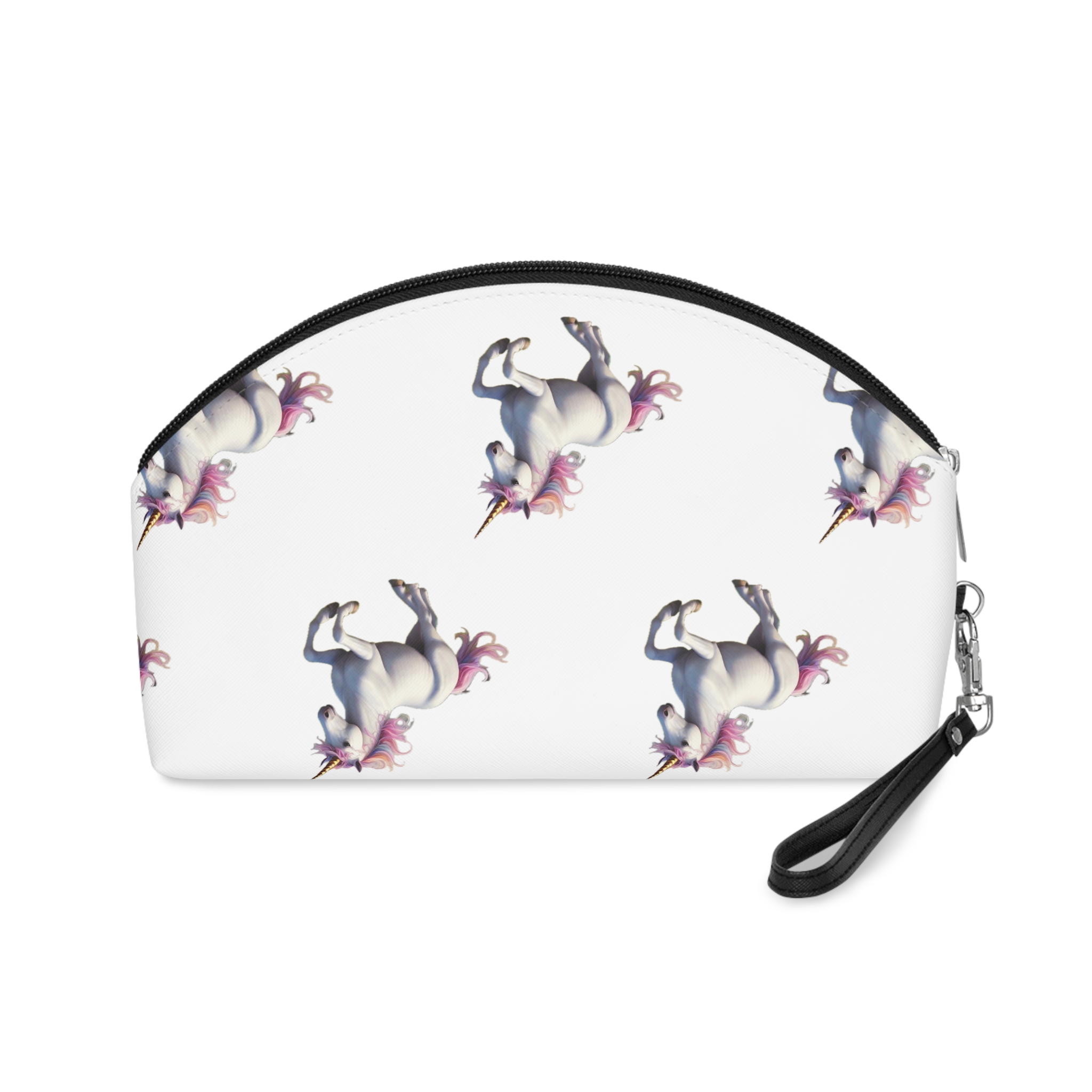 Beautiful Unicorn Running Magical Meadow Unicorn Background Images Whimsical Unicorn (85) Makeup Bag - Image 2