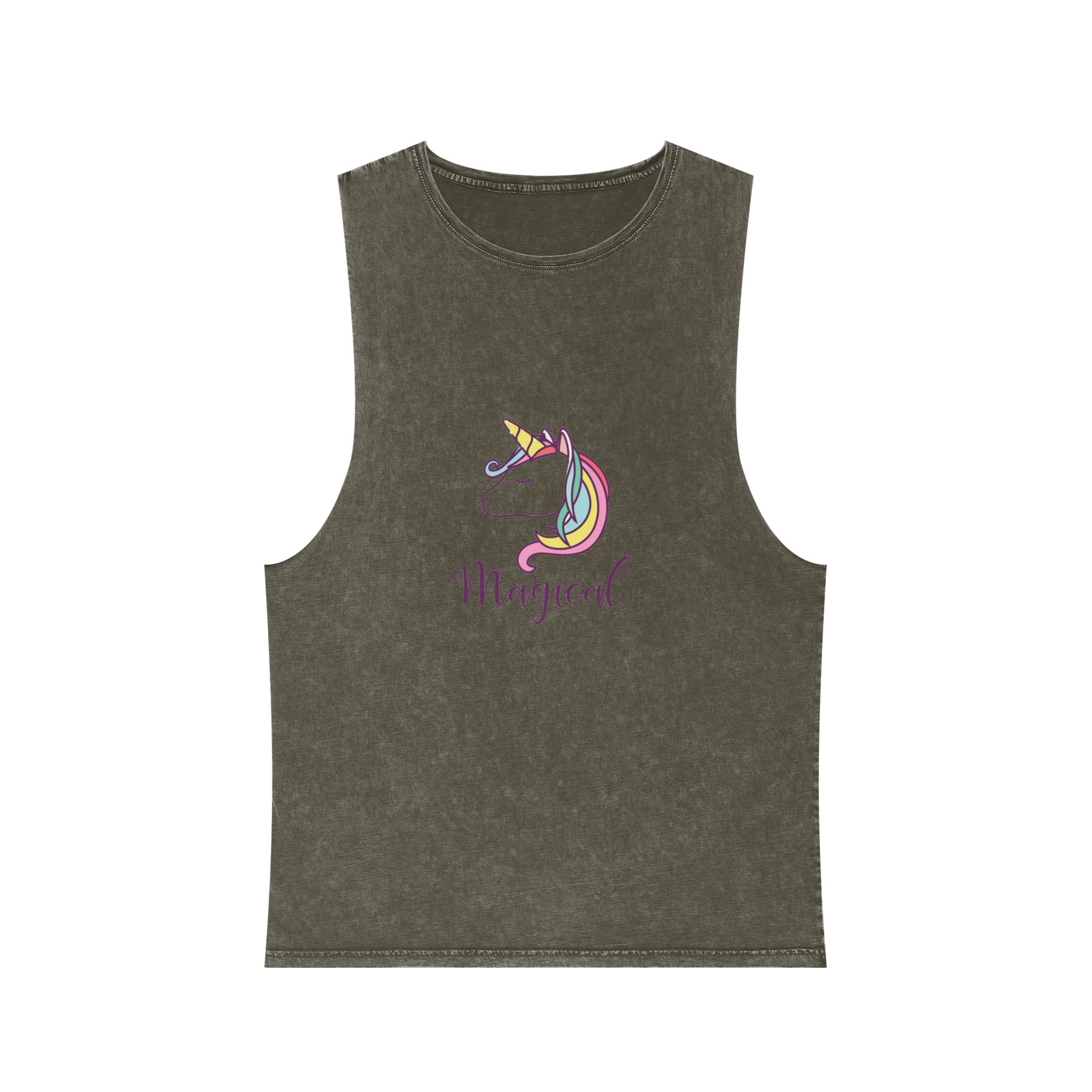 Onh2i80 Unisex Stonewash Tank Top - Image 5
