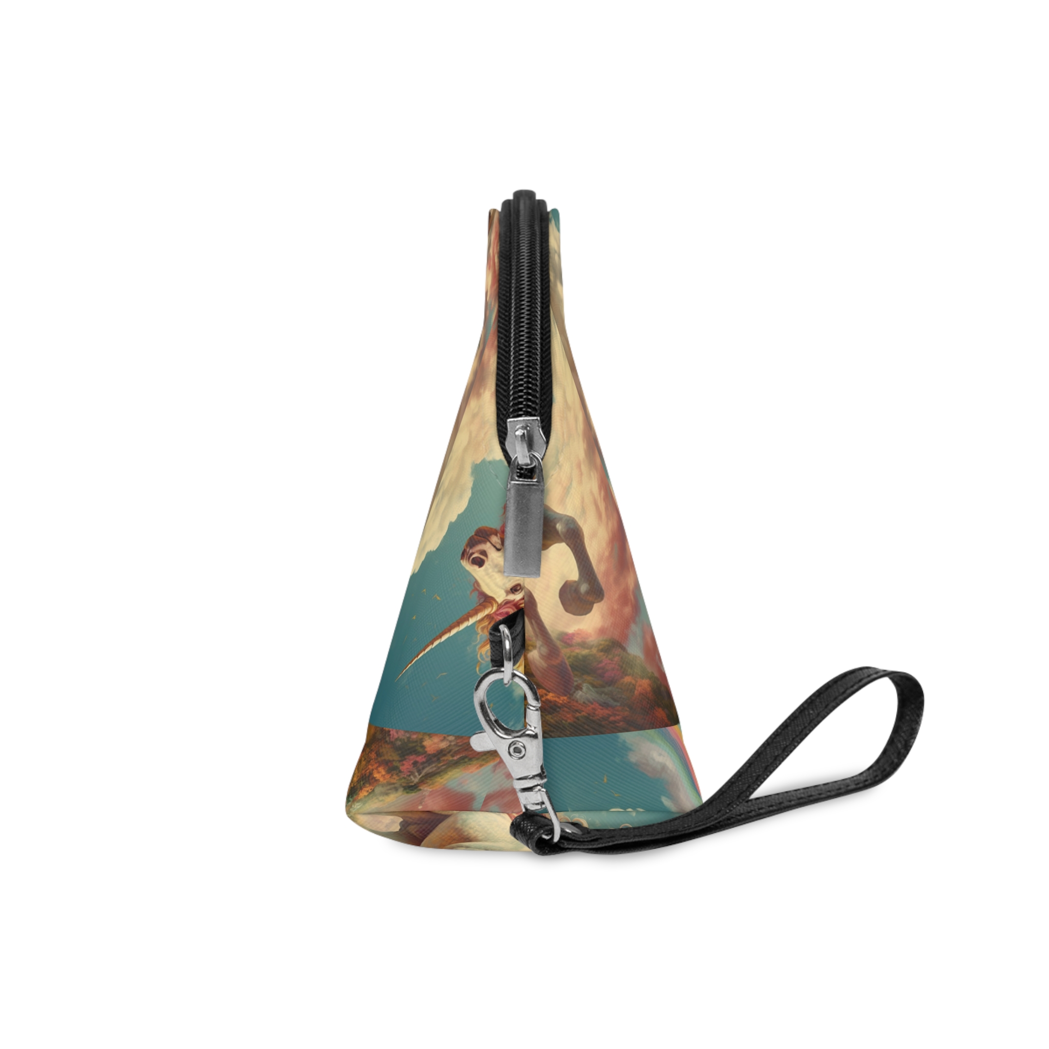 Painting Unicorn With Rainbow Sky Generative Ai Makeup Bag - Image 3