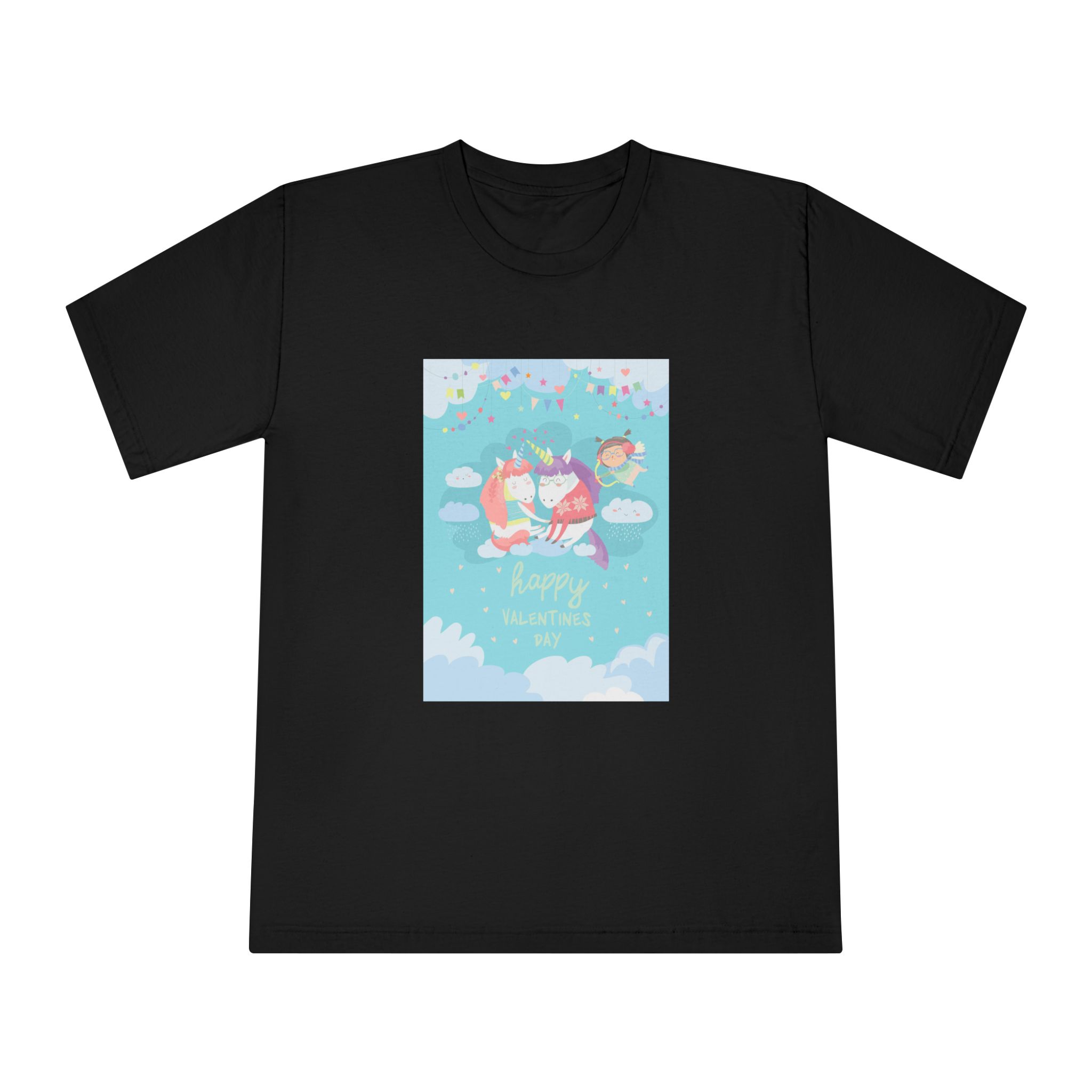 Cute Card With Fairy Unicorns Love Unisex Classic Crewneck T Shirt - Image 5