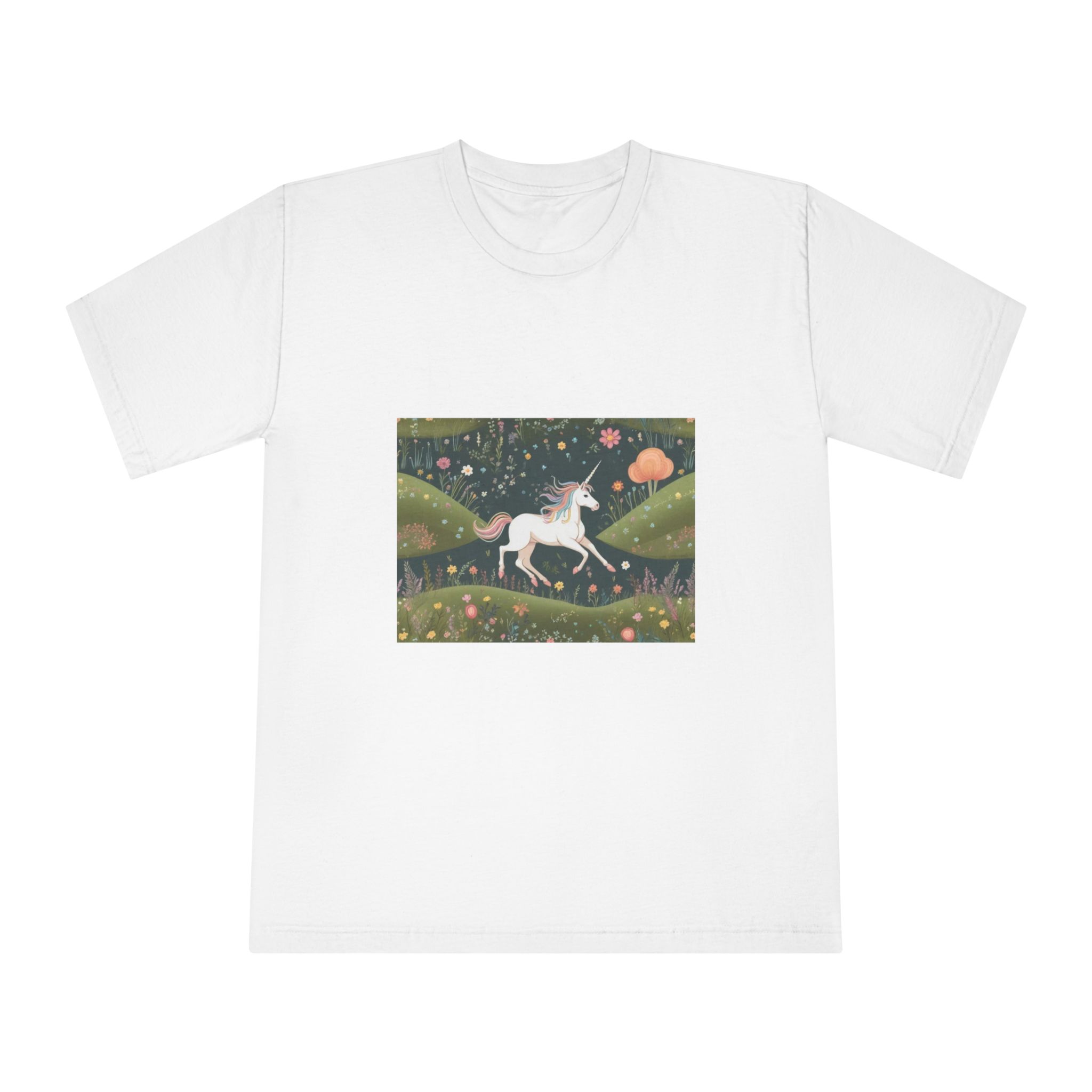 Beautiful Unicorn Running Magical Meadow Unicorn Background Images Whimsical Unicorn (53) Unisex Classic Crewneck T Shirt