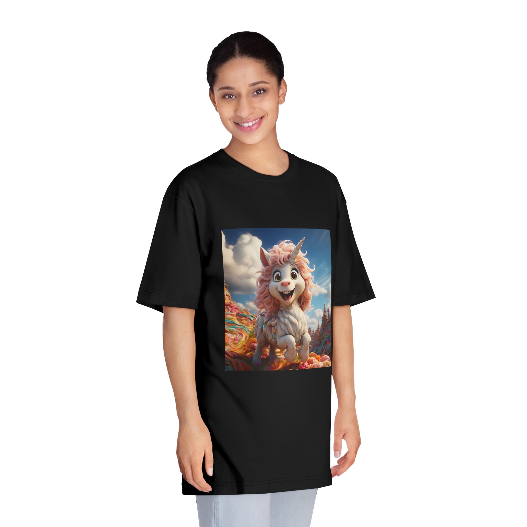 There Is Cartoon Unicorn That Is Standing Field Candy Generative Ai Unisex Classic Crewneck T Shirt - Image 7