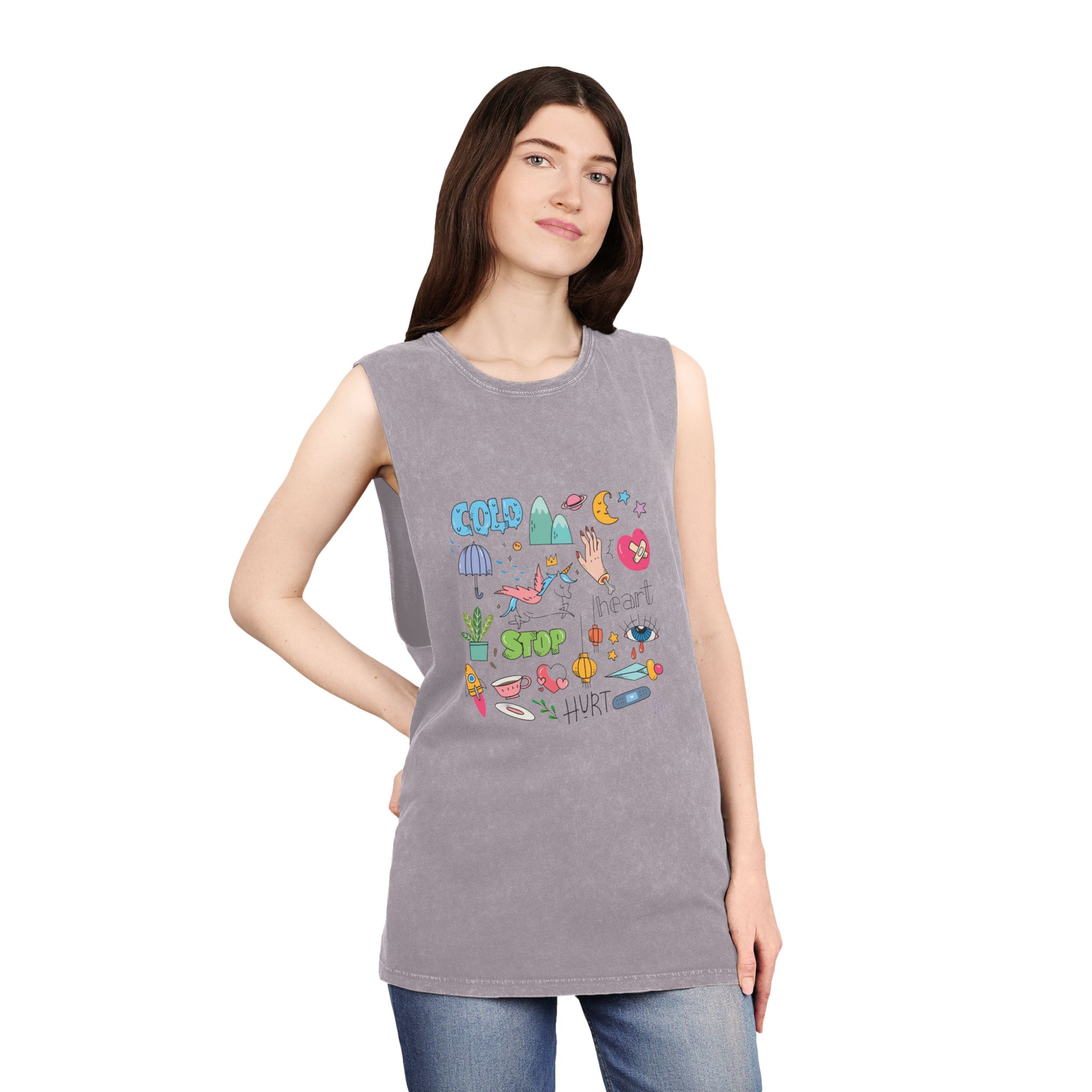 Unicorn V147 Unisex Stonewash Tank Top - Image 20