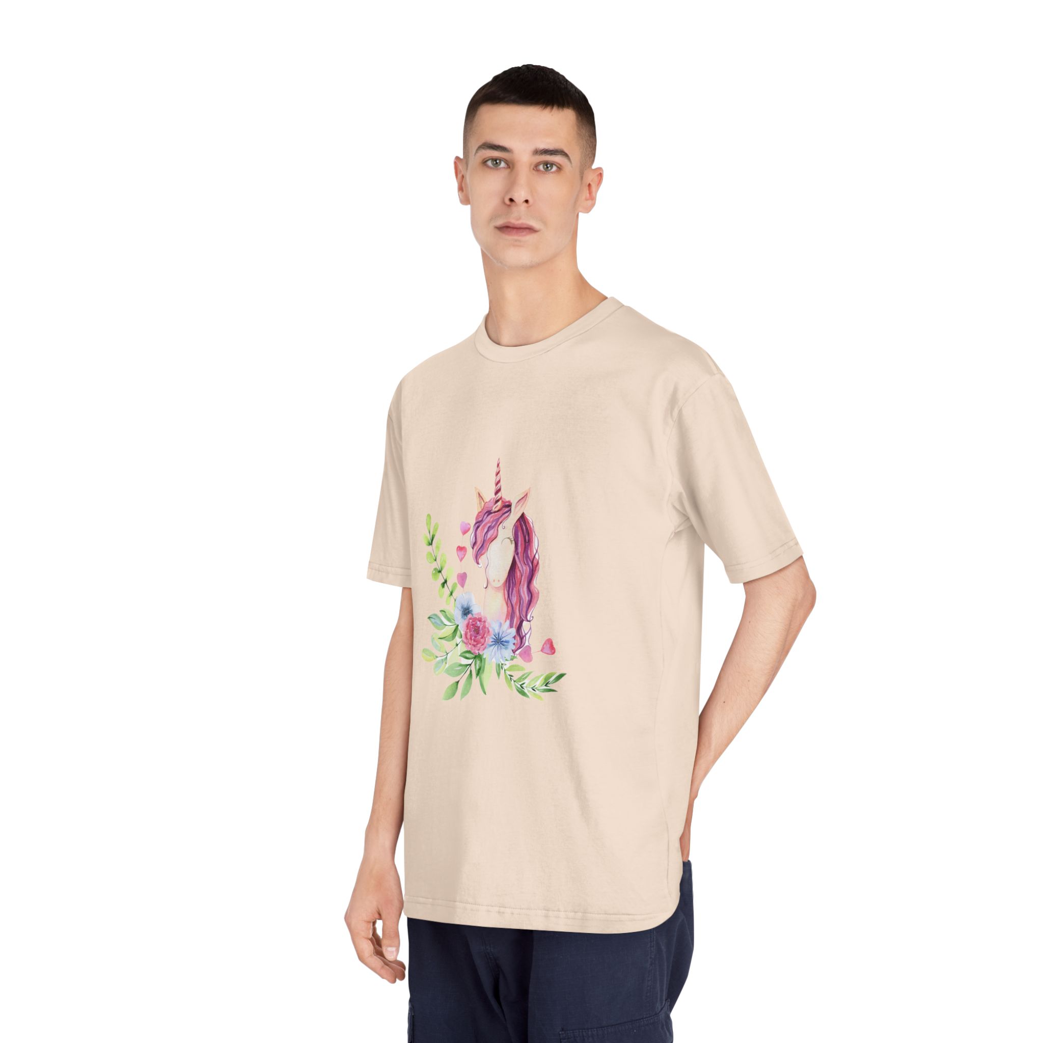 Watercolor Cute Unicorn Unisex Classic Crewneck T Shirt - Image 12