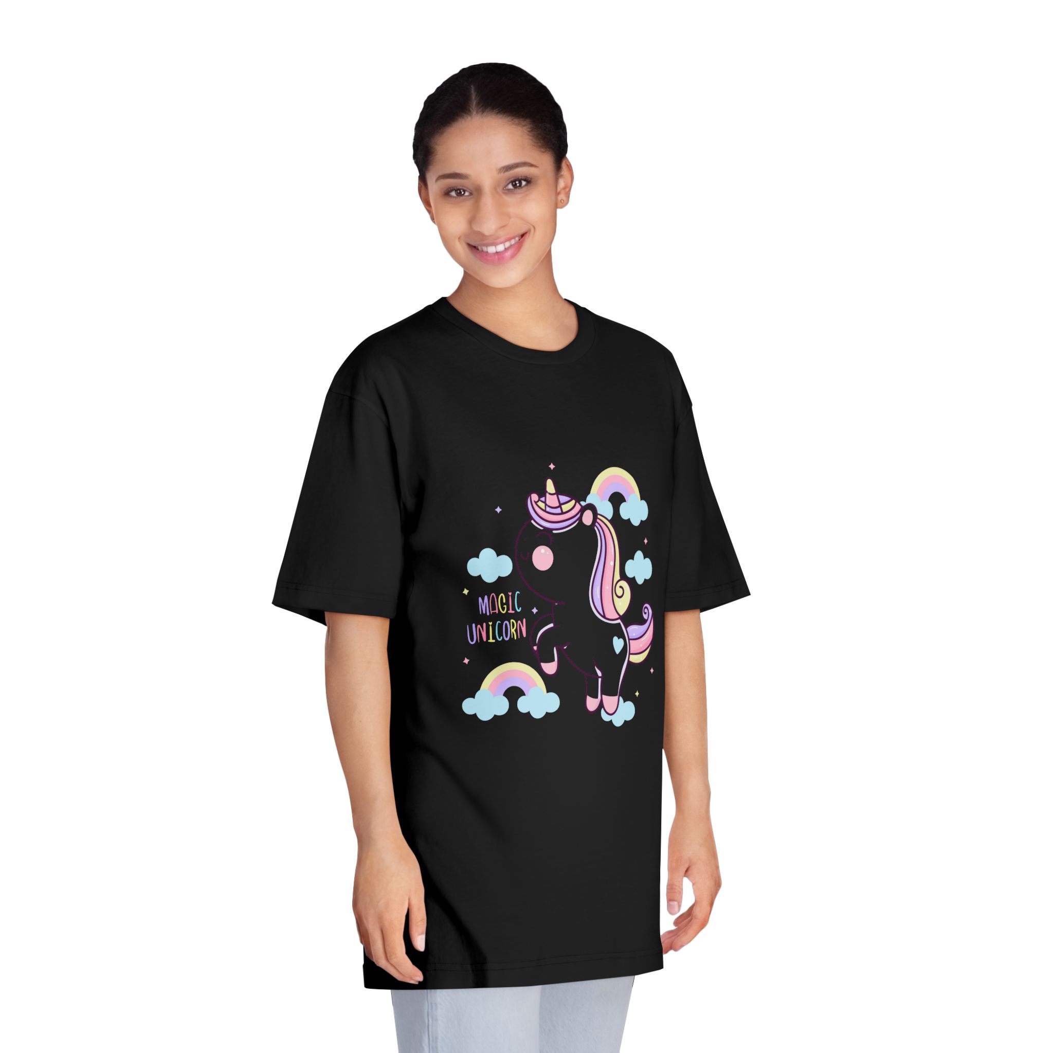 Cute Unicorn Cartoon Magic Rainbow Kawaii Pony Unisex Classic Crewneck T Shirt - Image 7