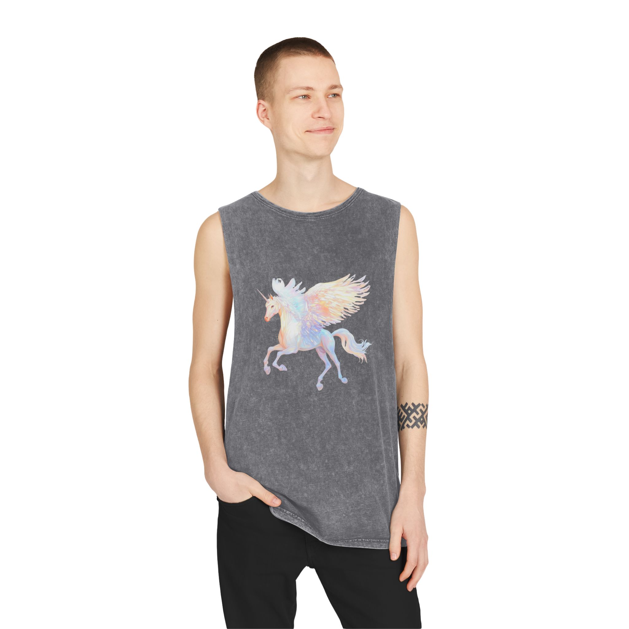Png Pegasus Art Illustration Animal Unisex Stonewash Tank Top - Image 11