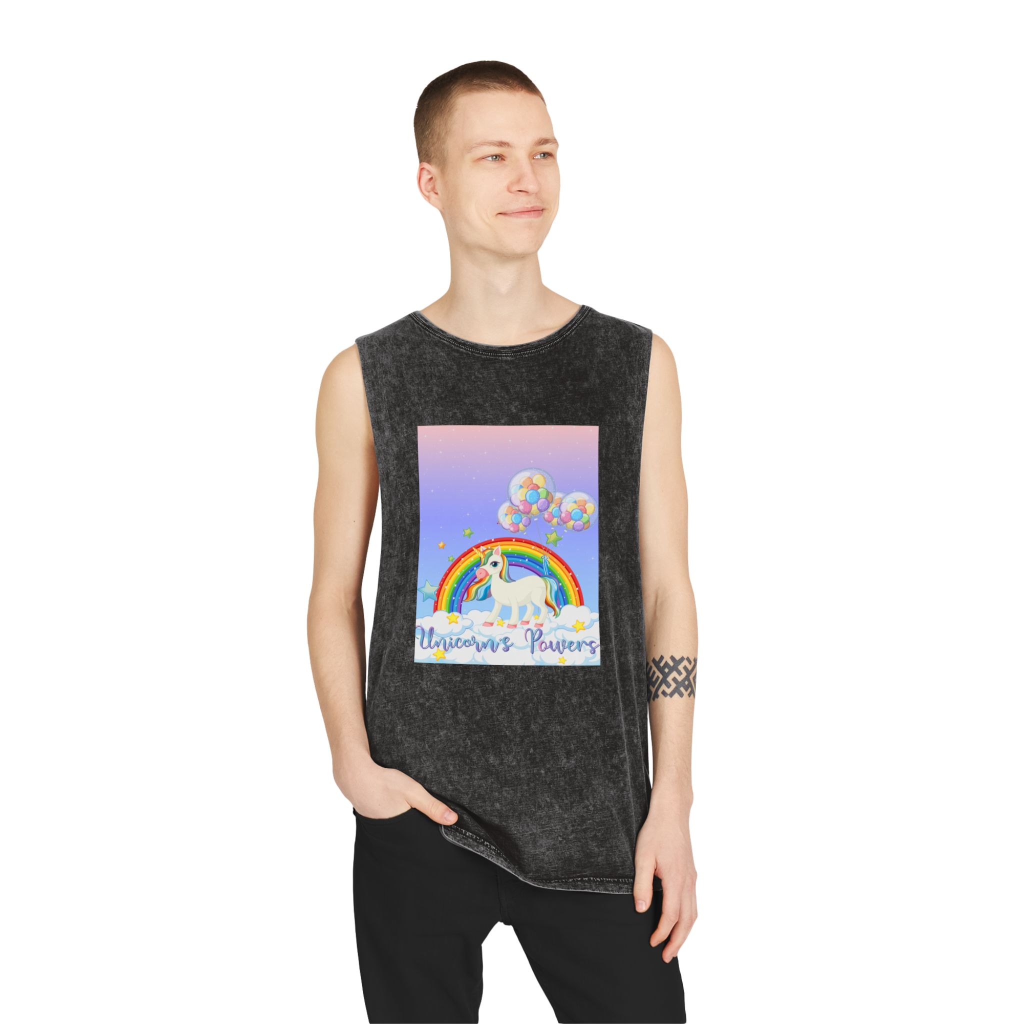 Unicorn V466 Unisex Stonewash Tank Top - Image 3