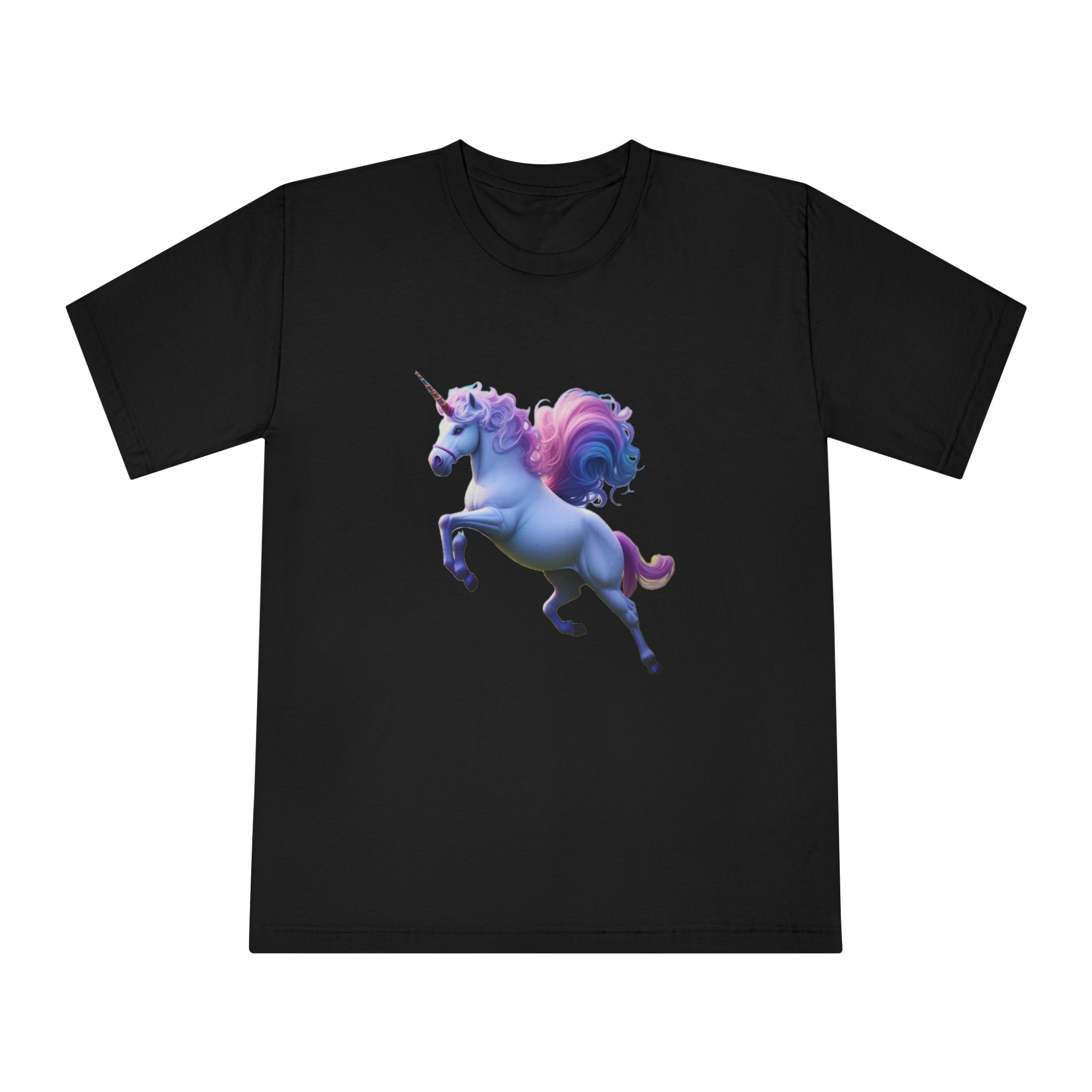 Beautiful Unicorn Running Magical Meadow Unicorn Background Images Whimsical Unicorn (26) Unisex Classic Crewneck T Shirt - Image 5