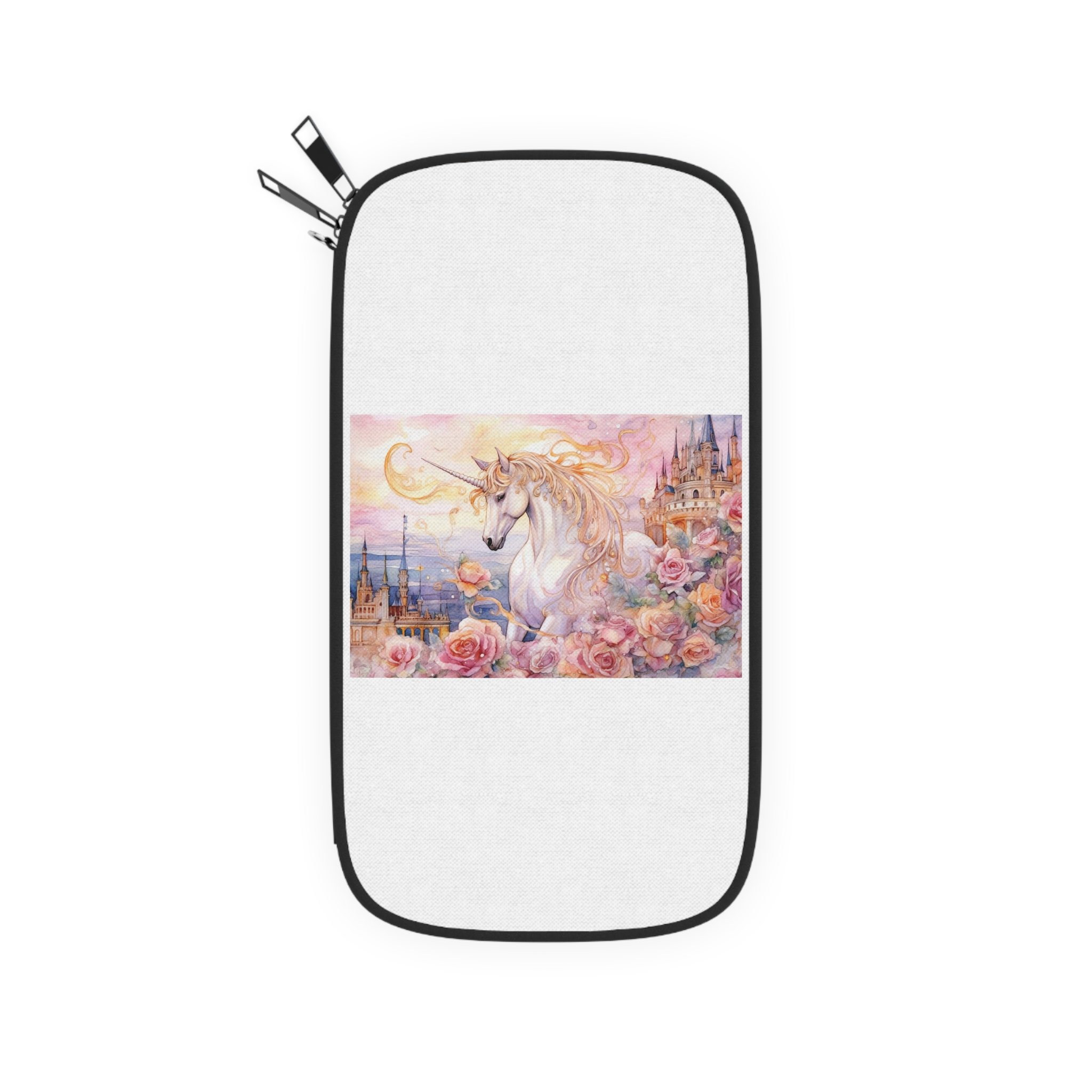 Painting Unicorn Castle With Roses Castle Background Generative Ai Passport Wallet - Image 2
