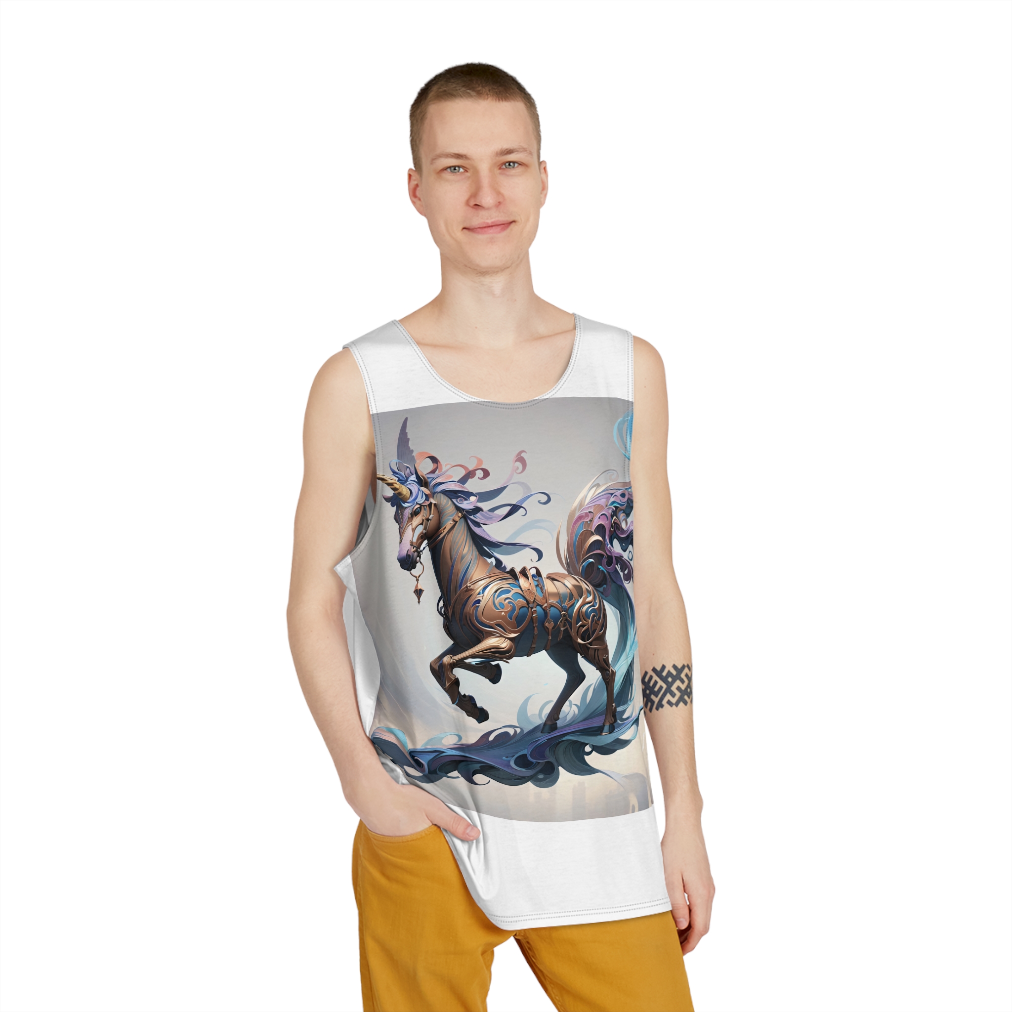 Painting Unicorn Mens Tank Aop - Image 3