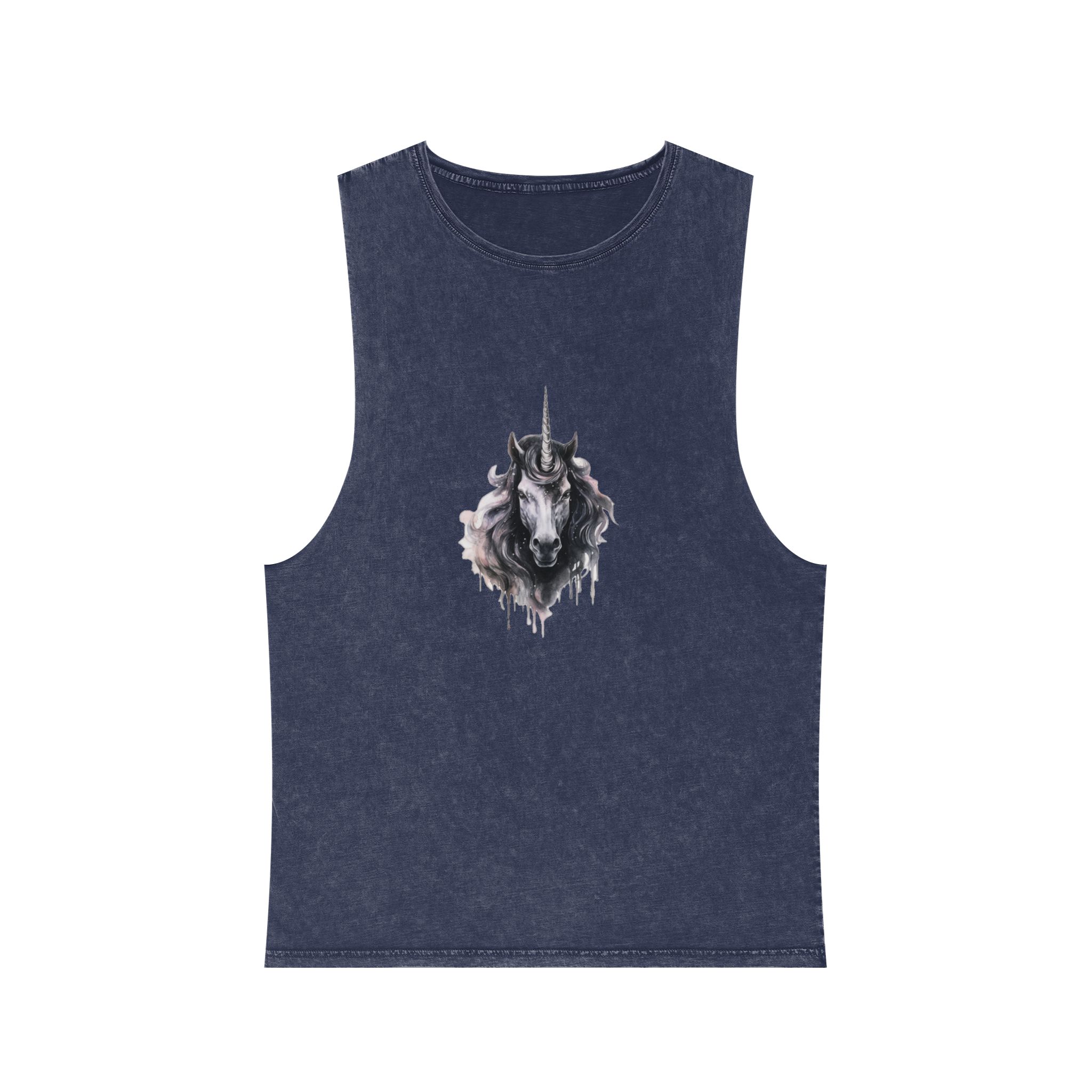 Painting Unicorn With Long Mane Horn Generative Ai Unisex Stonewash Tank Top - Image 13