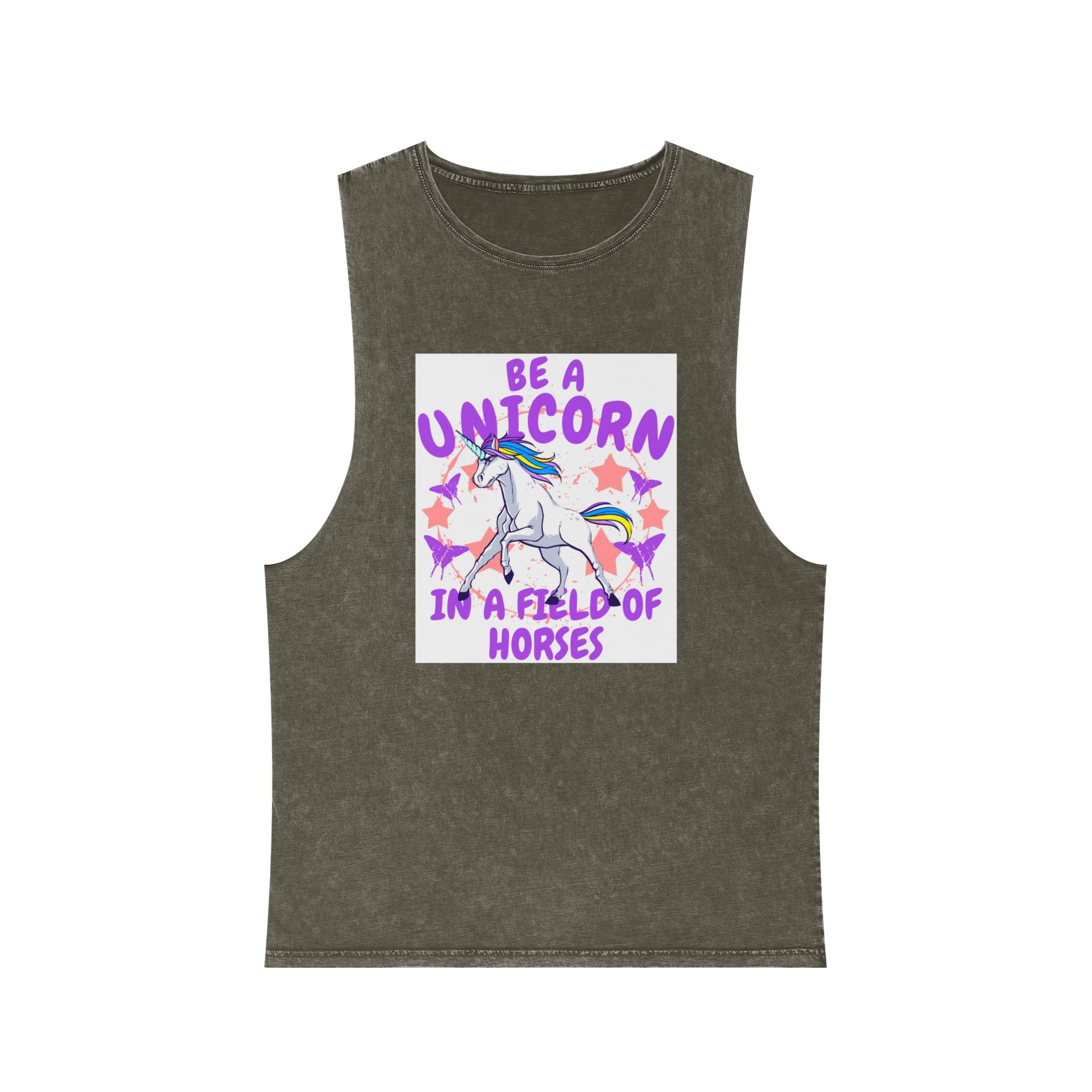 Be Unicorn Unisex Stonewash Tank Top - Image 5
