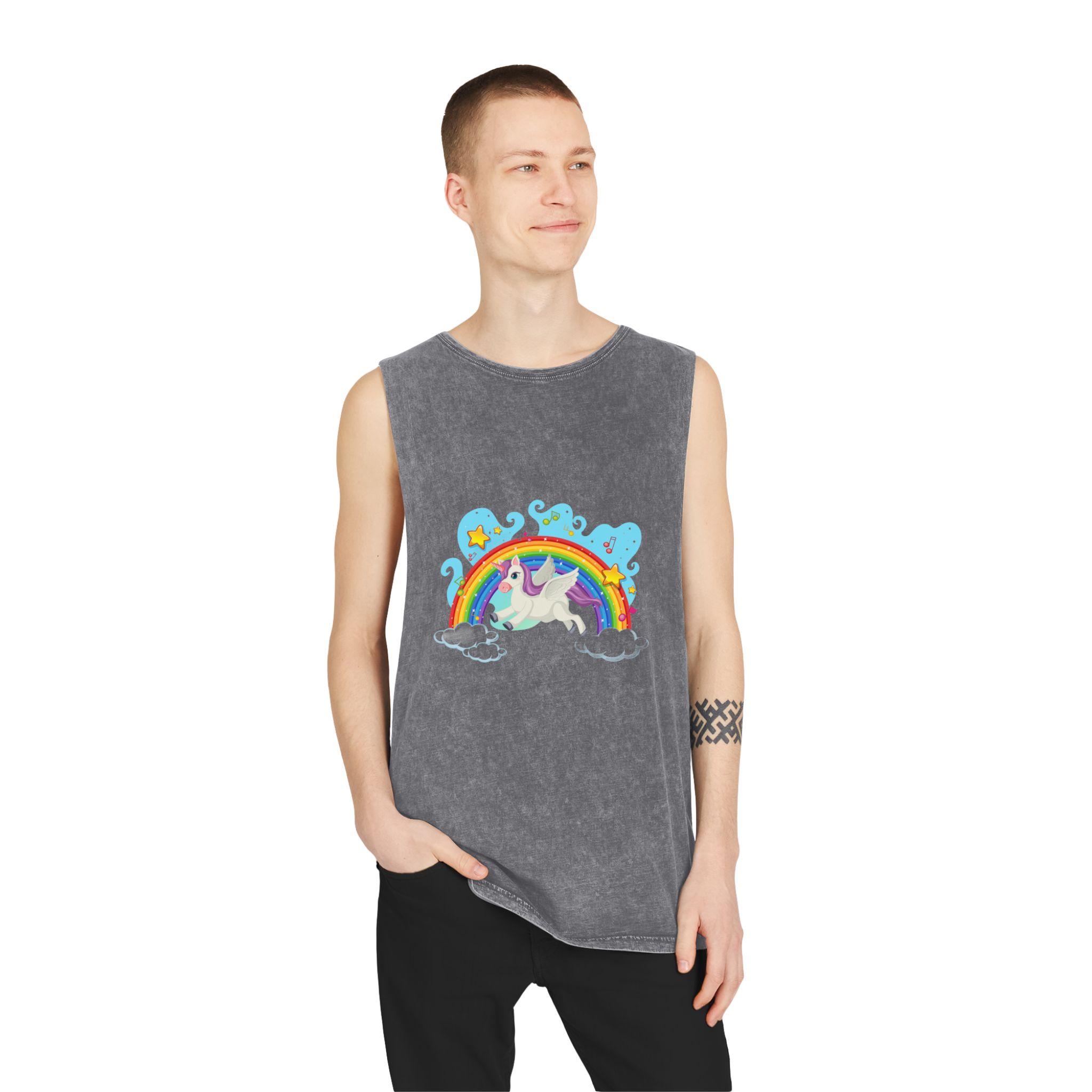 Unicorn V2 Unisex Stonewash Tank Top - Image 11