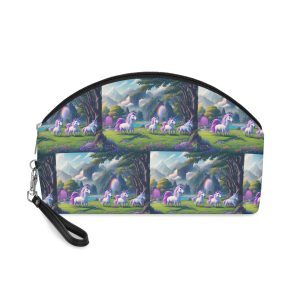 Painting Group Unicorns Landscape With Mountains Background Makeup Bag