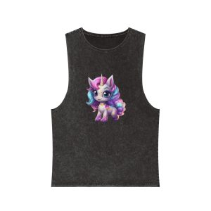 Beautiful Cute Baby Unicorn (1) Unisex Stonewash Tank Top
