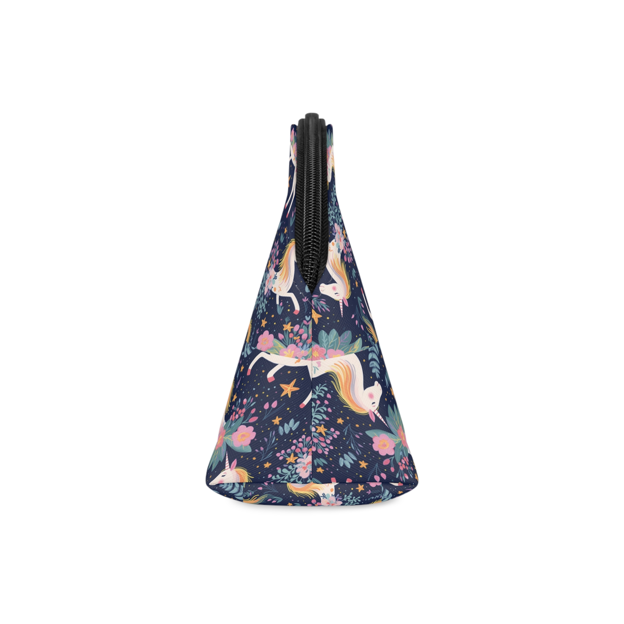 Close Up Pattern Unicorns Flowers Generative Ai Makeup Bag - Image 4