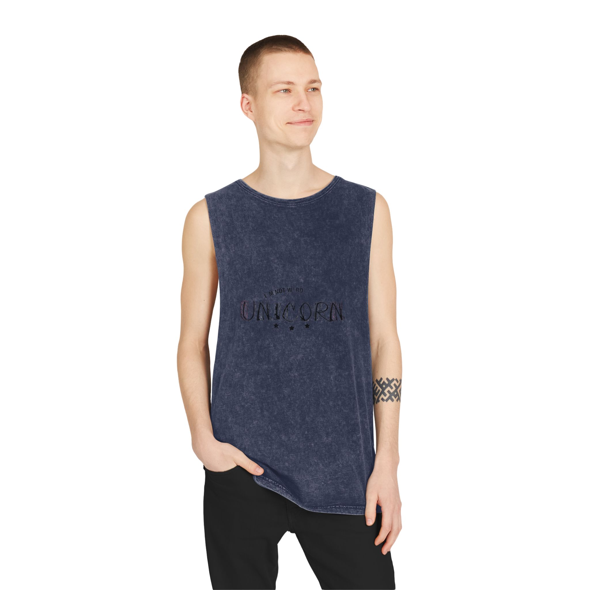 I Am Not Werd I Am An Unicorn Unisex Stonewash Tank Top - Image 15