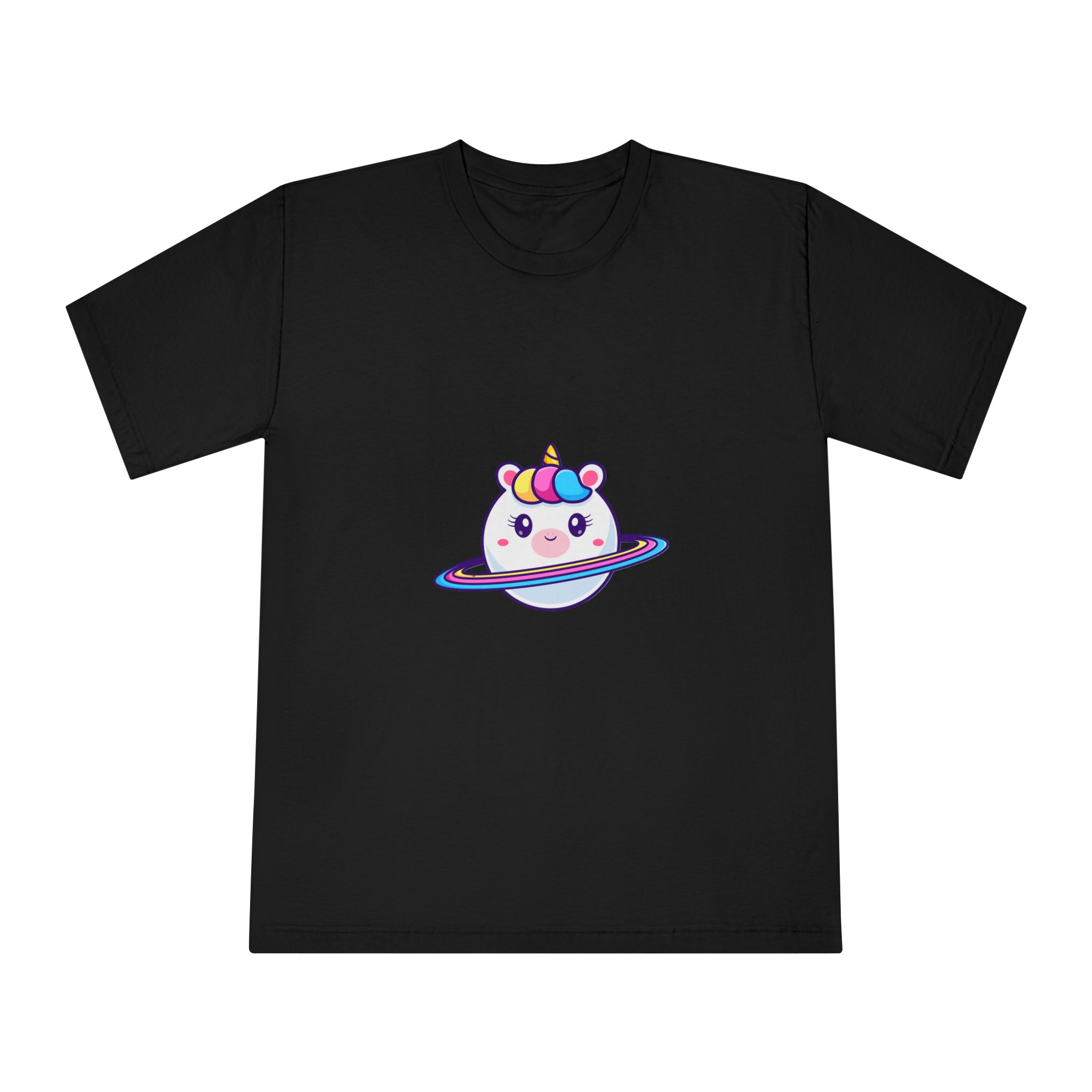 Cute Unicorn Planet Unisex Classic Crewneck T Shirt - Image 5