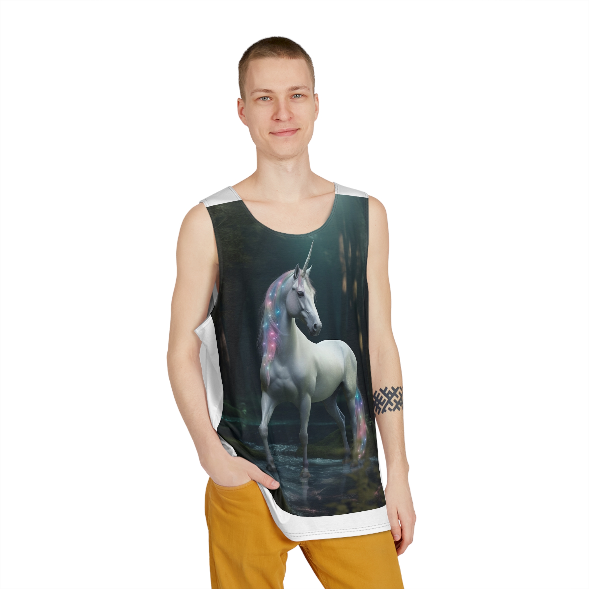Magical Mythical Unicorn Creature 1 Mens Tank Aop - Image 3