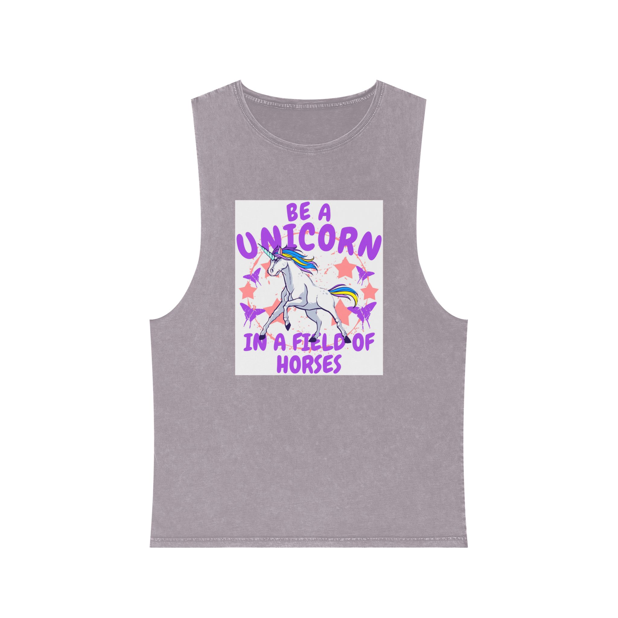 Be Unicorn Unisex Stonewash Tank Top - Image 17